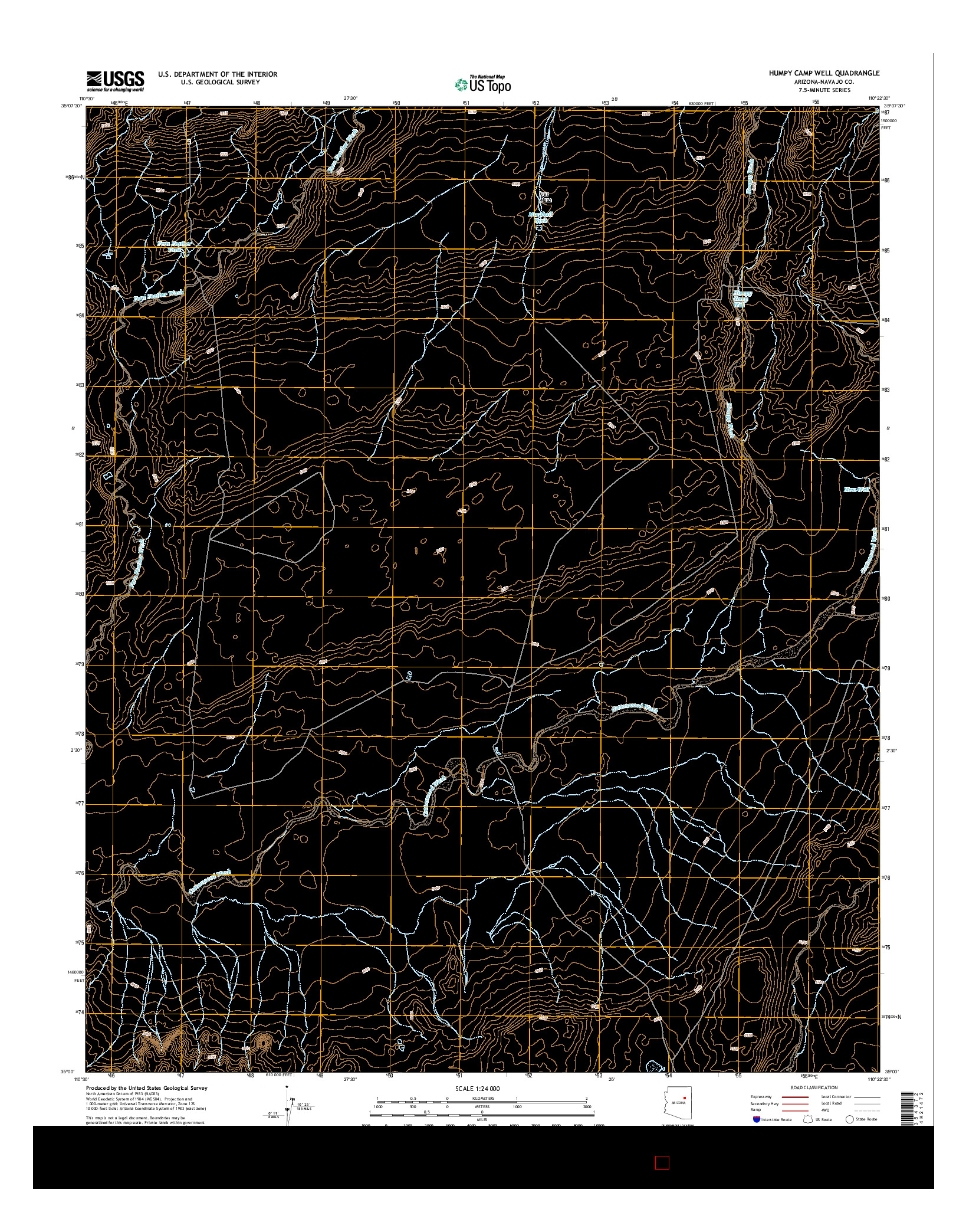 USGS US TOPO 7.5-MINUTE MAP FOR HUMPY CAMP WELL, AZ 2014