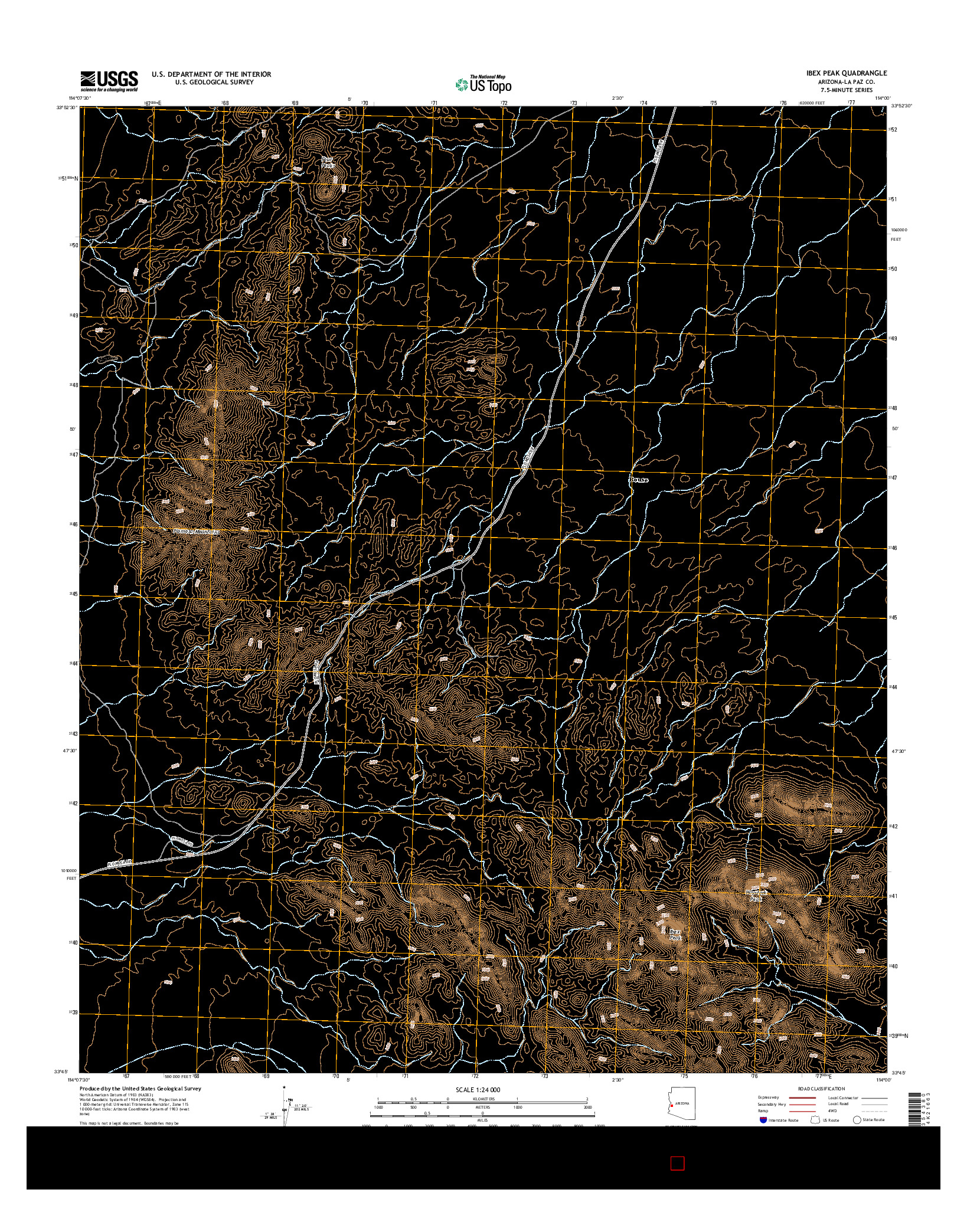 USGS US TOPO 7.5-MINUTE MAP FOR IBEX PEAK, AZ 2014