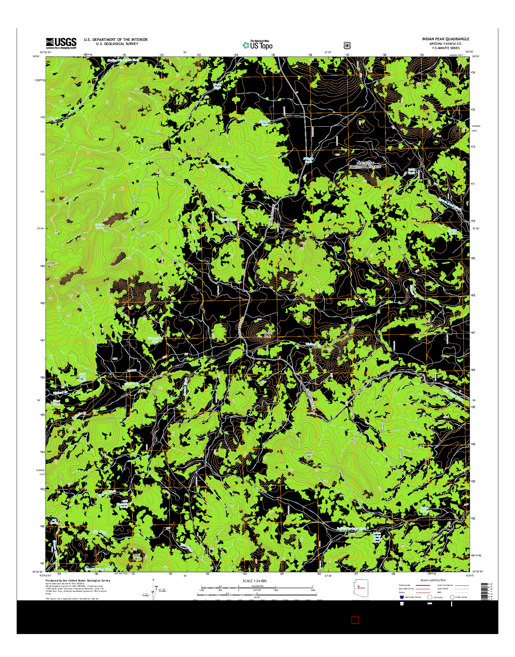 USGS US TOPO 7.5-MINUTE MAP FOR INDIAN PEAK, AZ 2014