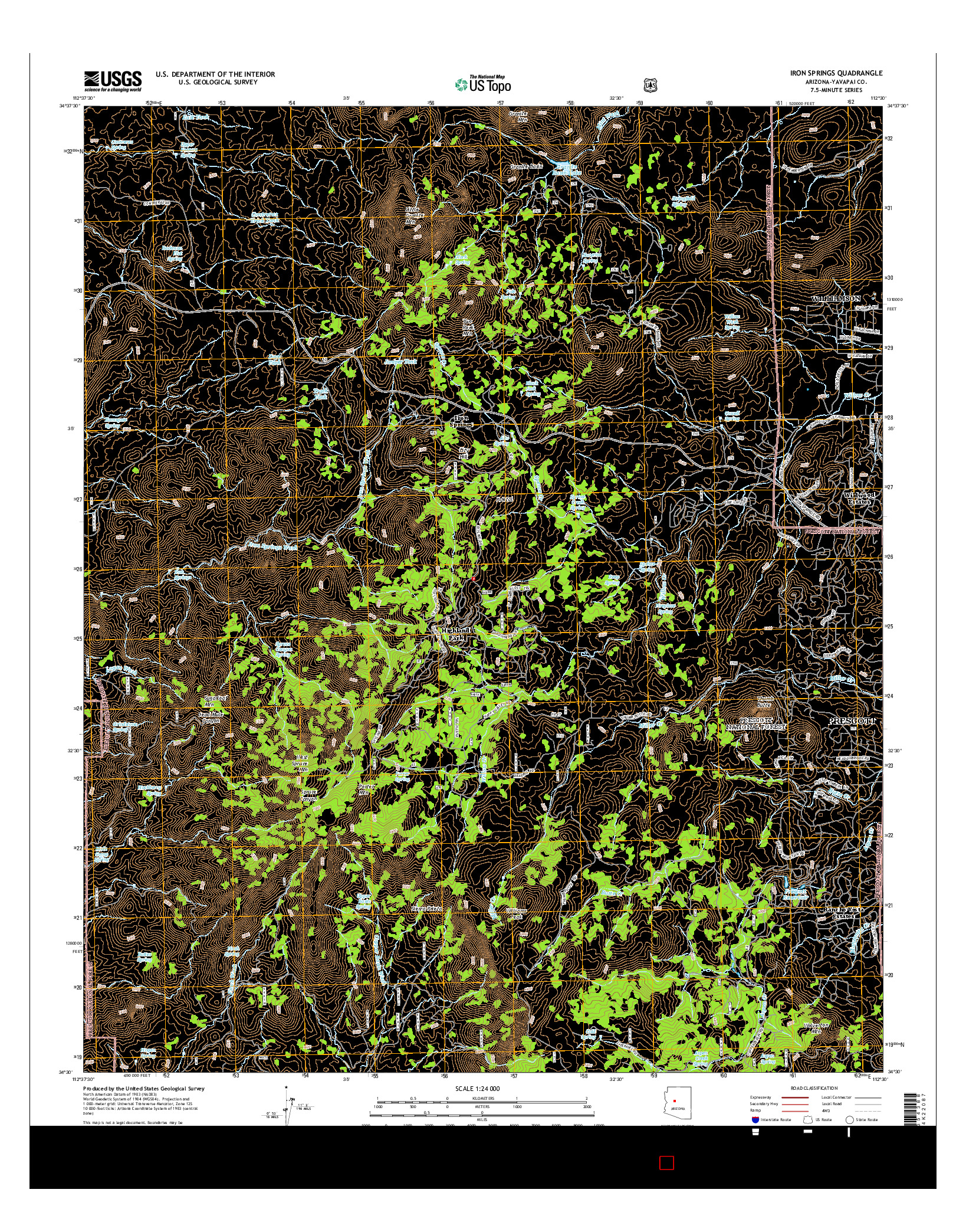 USGS US TOPO 7.5-MINUTE MAP FOR IRON SPRINGS, AZ 2014