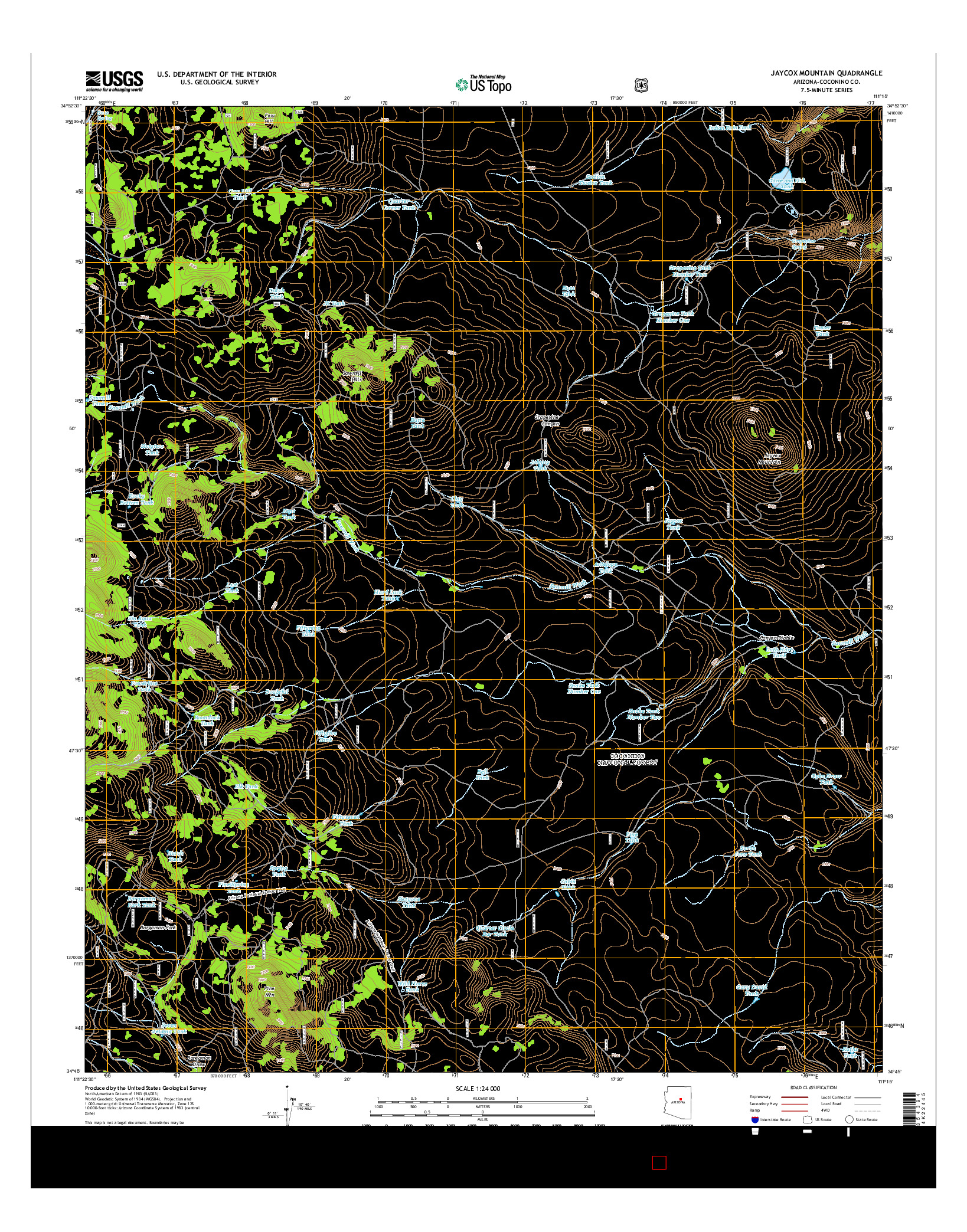 USGS US TOPO 7.5-MINUTE MAP FOR JAYCOX MOUNTAIN, AZ 2014