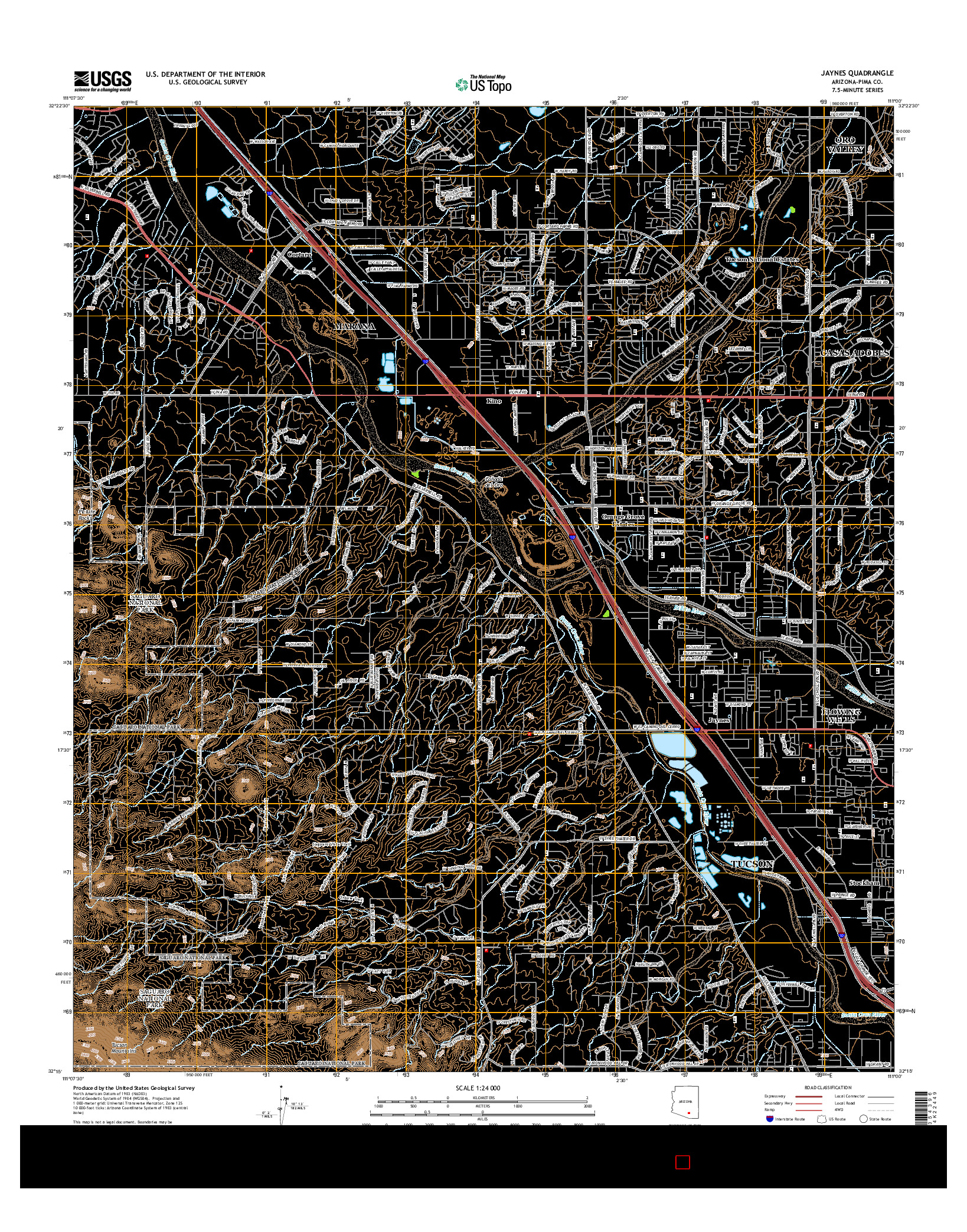 USGS US TOPO 7.5-MINUTE MAP FOR JAYNES, AZ 2014