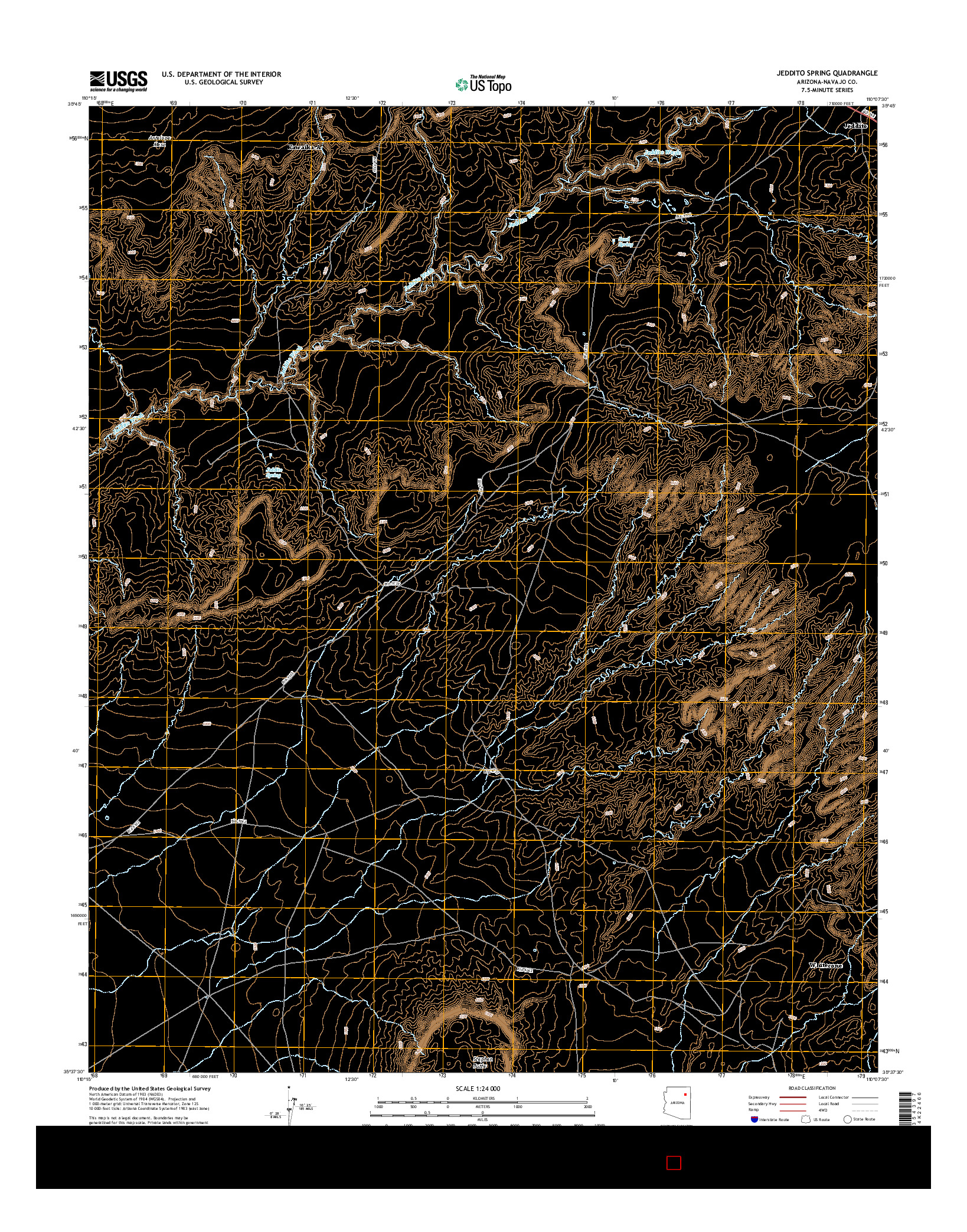 USGS US TOPO 7.5-MINUTE MAP FOR JEDDITO SPRING, AZ 2014