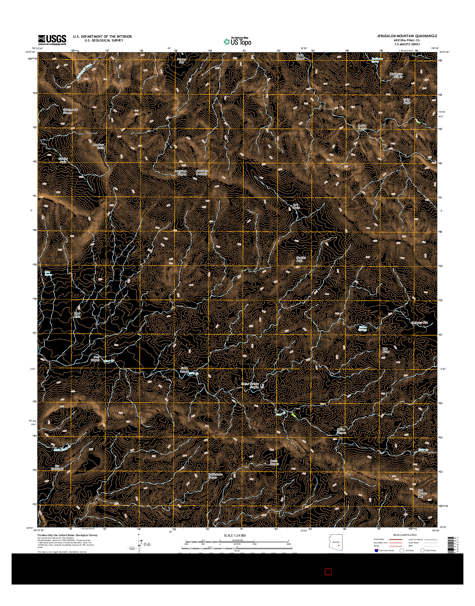 USGS US TOPO 7.5-MINUTE MAP FOR JERUSALEM MOUNTAIN, AZ 2014