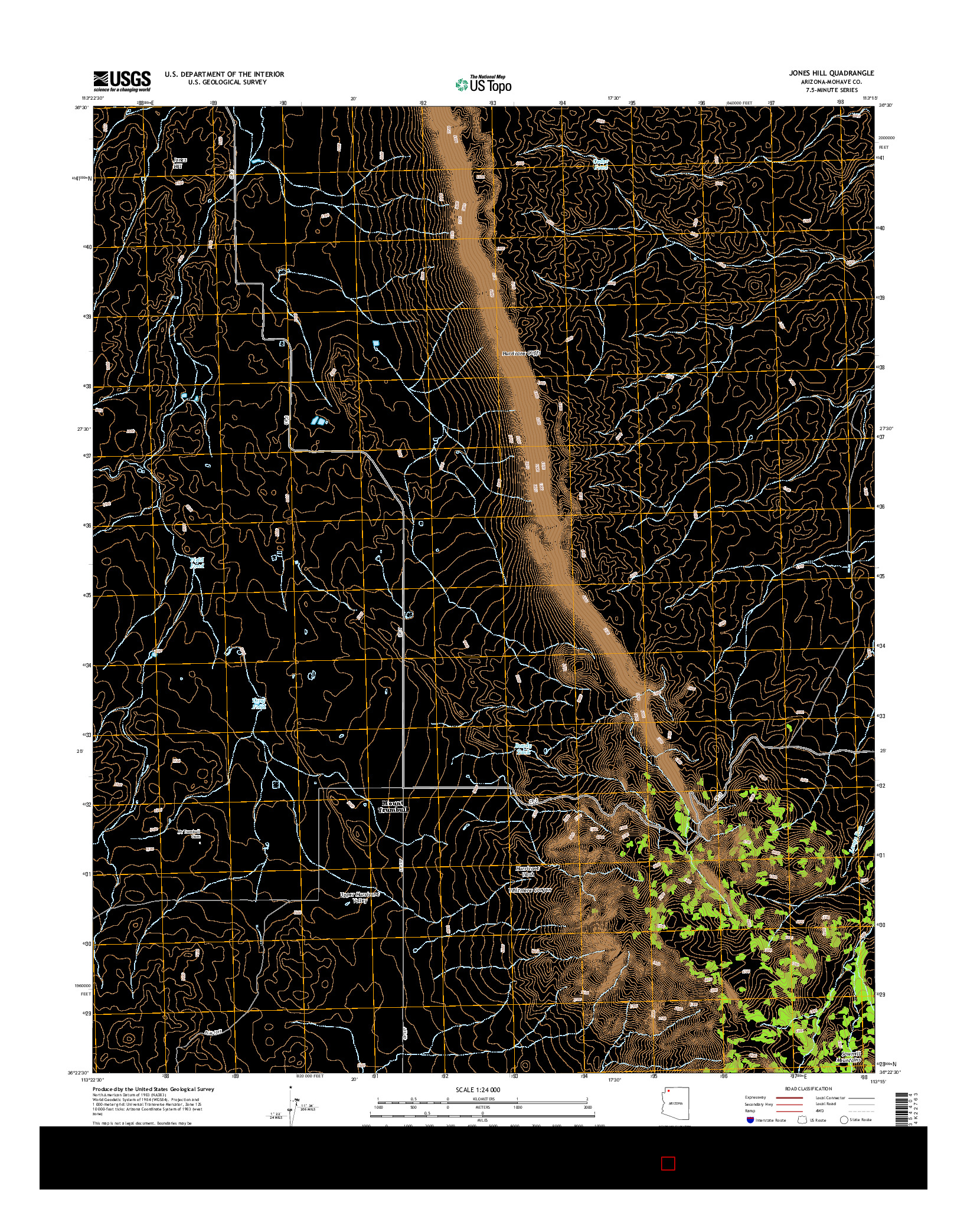 USGS US TOPO 7.5-MINUTE MAP FOR JONES HILL, AZ 2014