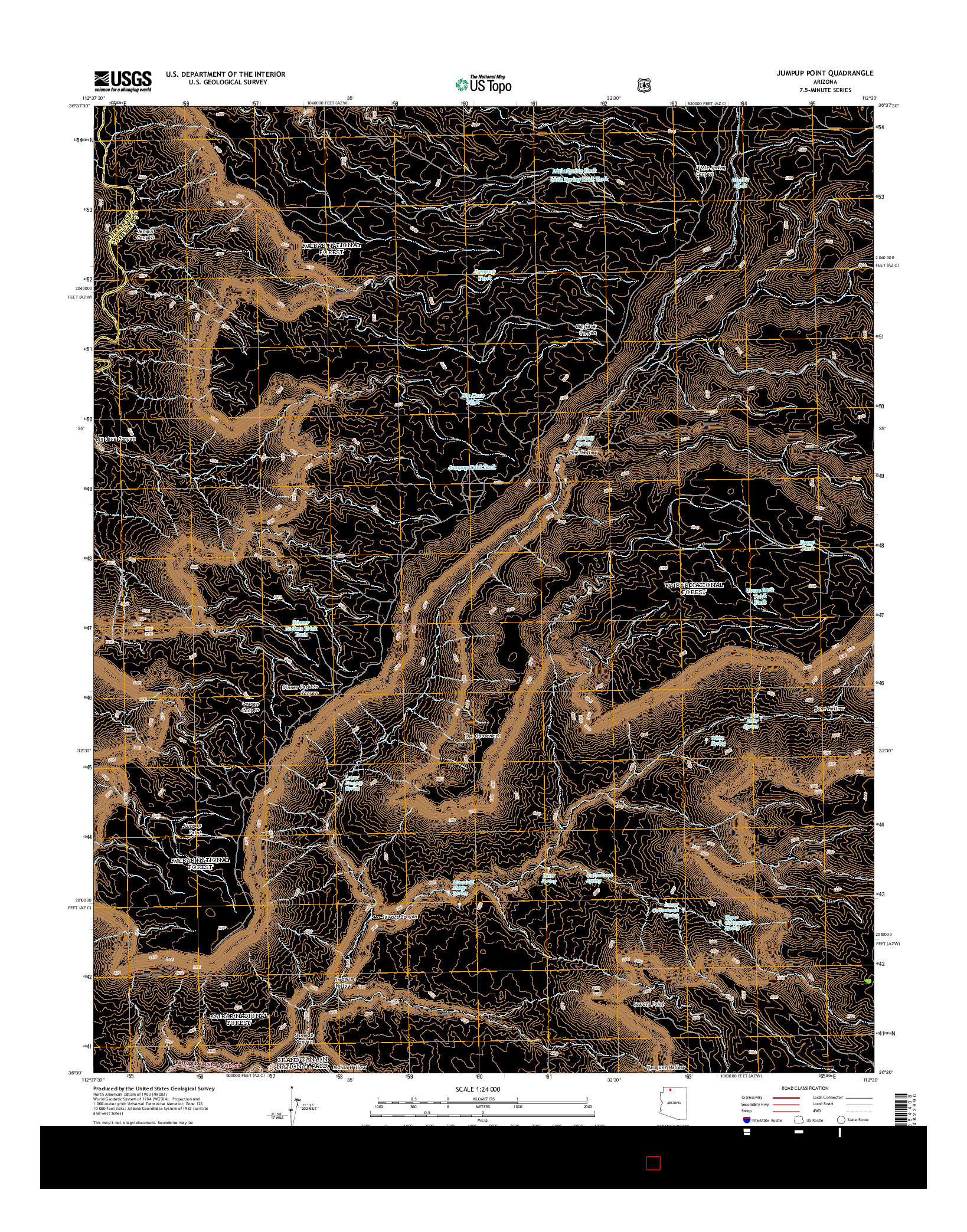 USGS US TOPO 7.5-MINUTE MAP FOR JUMPUP POINT, AZ 2014