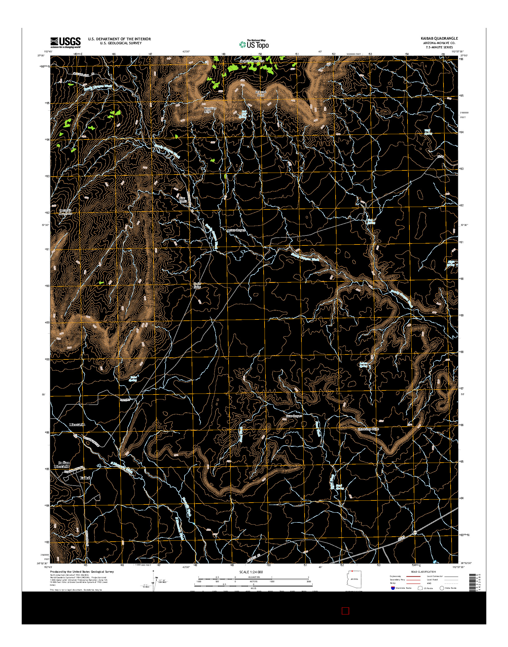 USGS US TOPO 7.5-MINUTE MAP FOR KAIBAB, AZ 2014