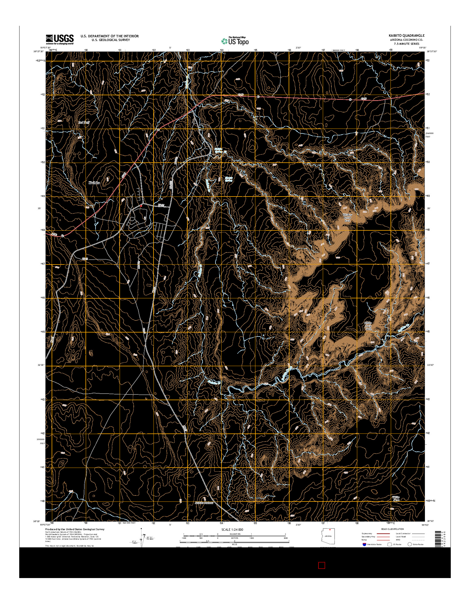 USGS US TOPO 7.5-MINUTE MAP FOR KAIBITO, AZ 2014