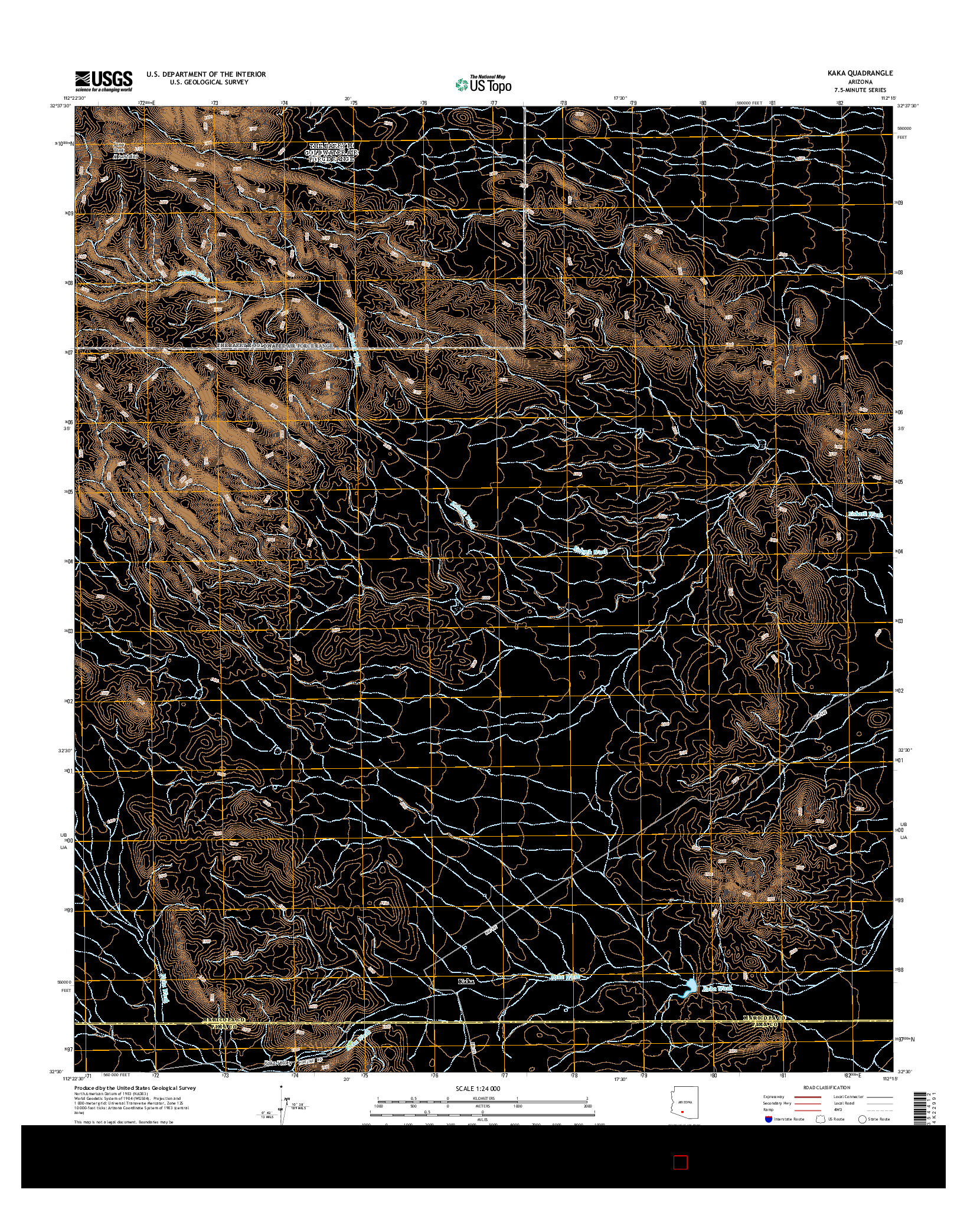 USGS US TOPO 7.5-MINUTE MAP FOR KAKA, AZ 2014