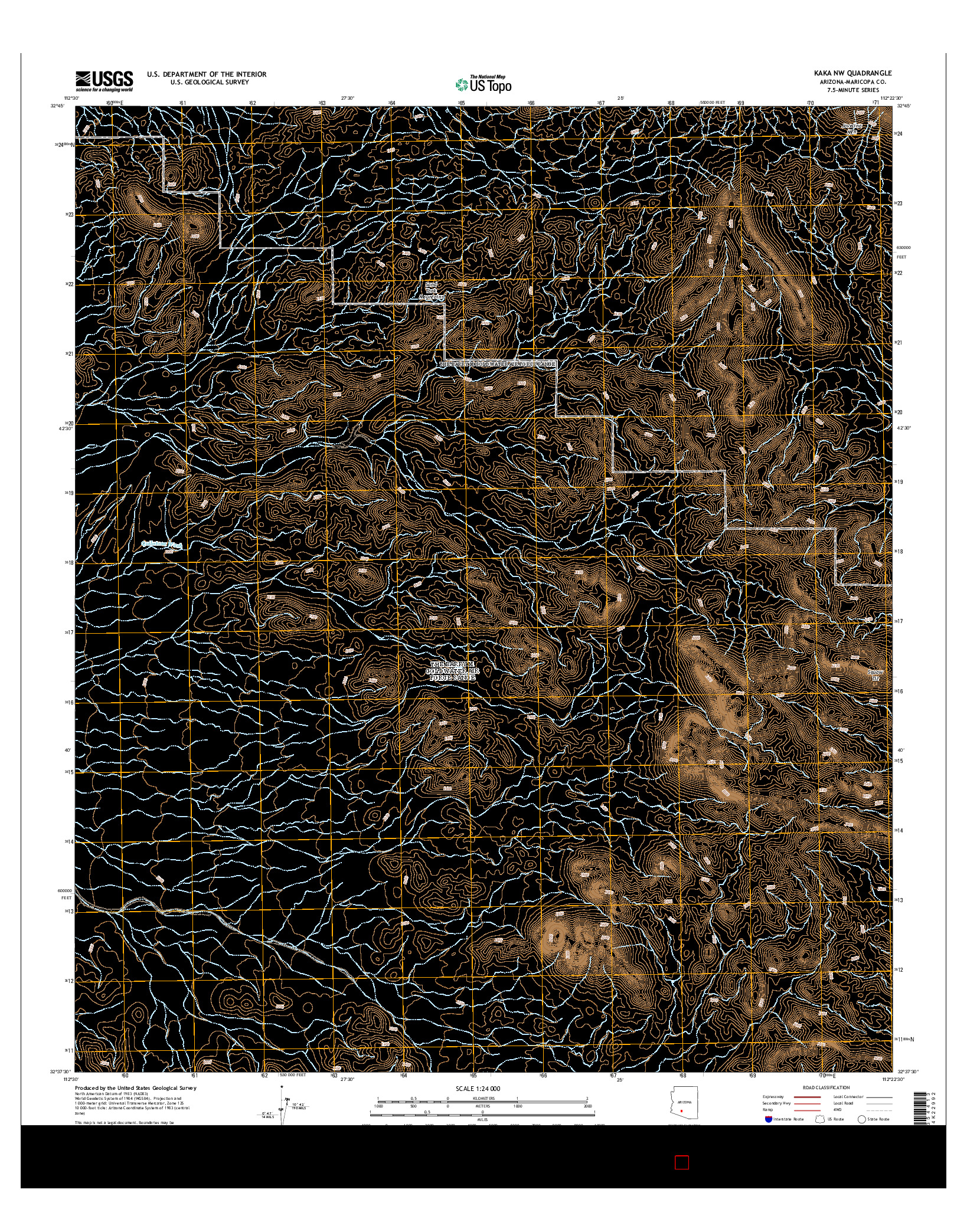 USGS US TOPO 7.5-MINUTE MAP FOR KAKA NW, AZ 2014