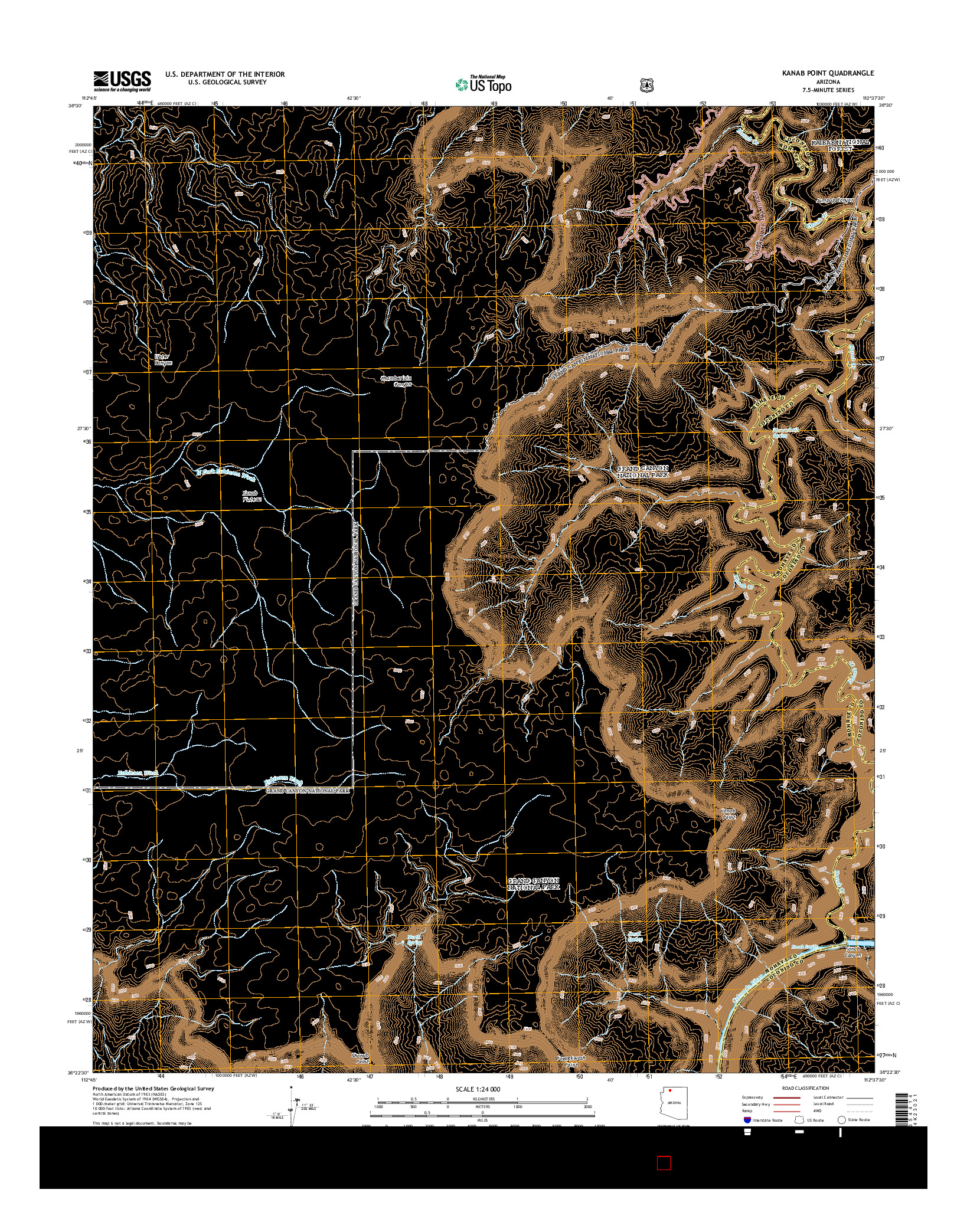 USGS US TOPO 7.5-MINUTE MAP FOR KANAB POINT, AZ 2014
