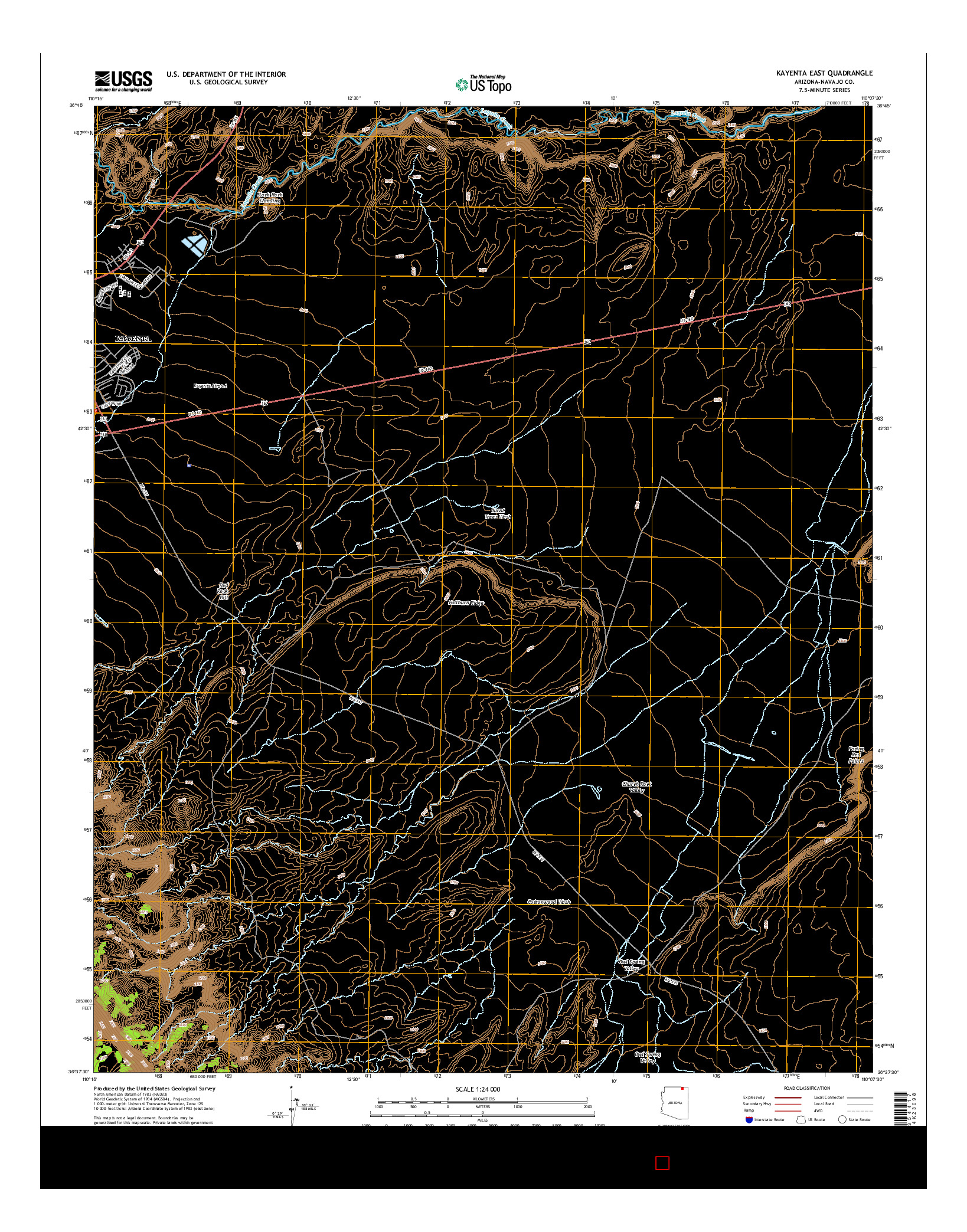 USGS US TOPO 7.5-MINUTE MAP FOR KAYENTA EAST, AZ 2014