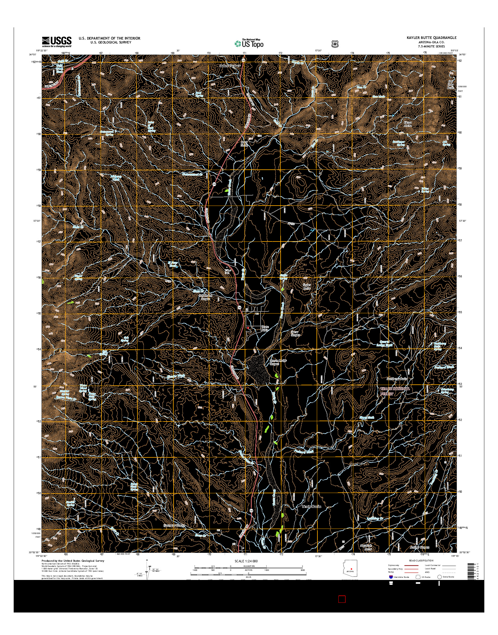 USGS US TOPO 7.5-MINUTE MAP FOR KAYLER BUTTE, AZ 2014