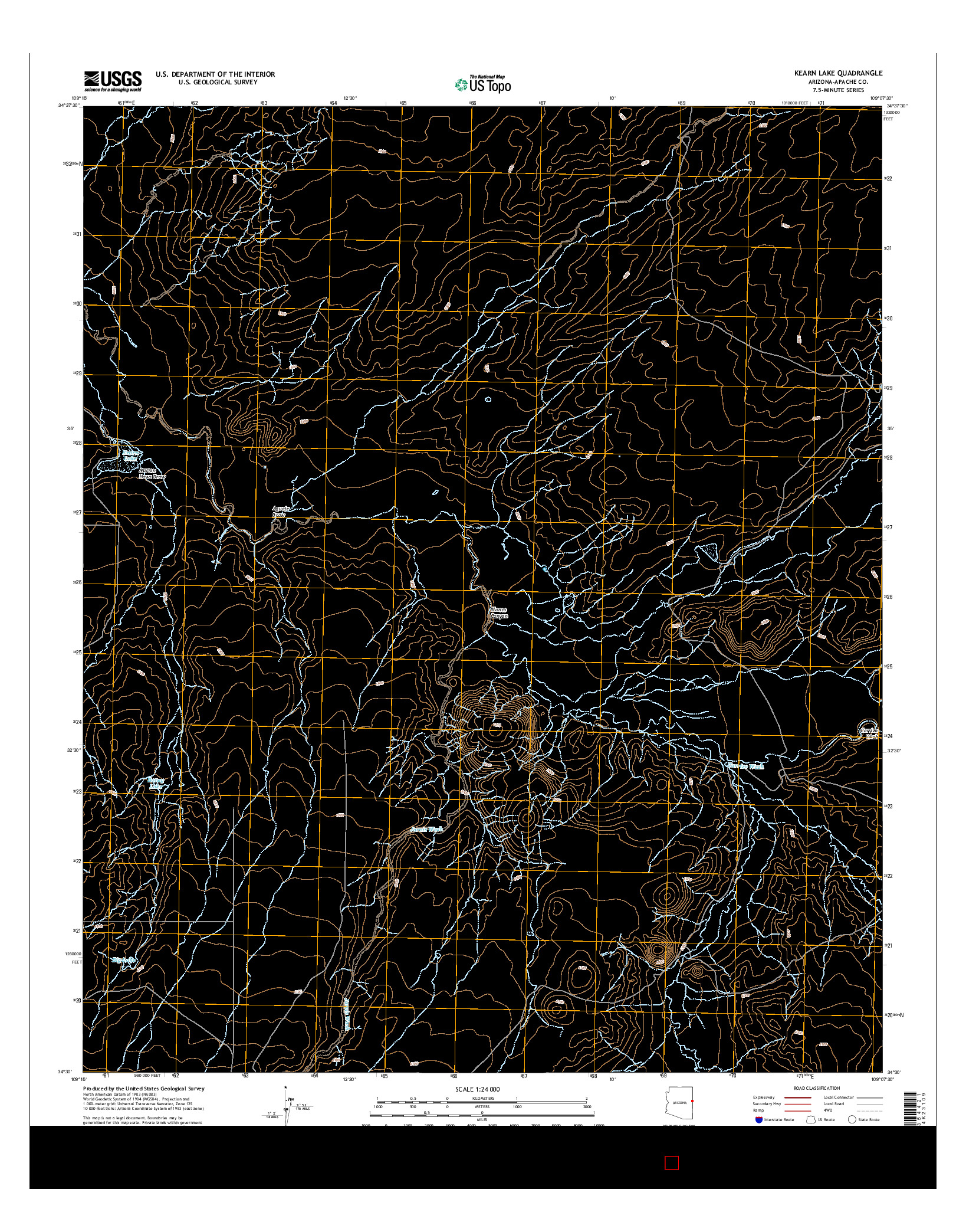 USGS US TOPO 7.5-MINUTE MAP FOR KEARN LAKE, AZ 2014