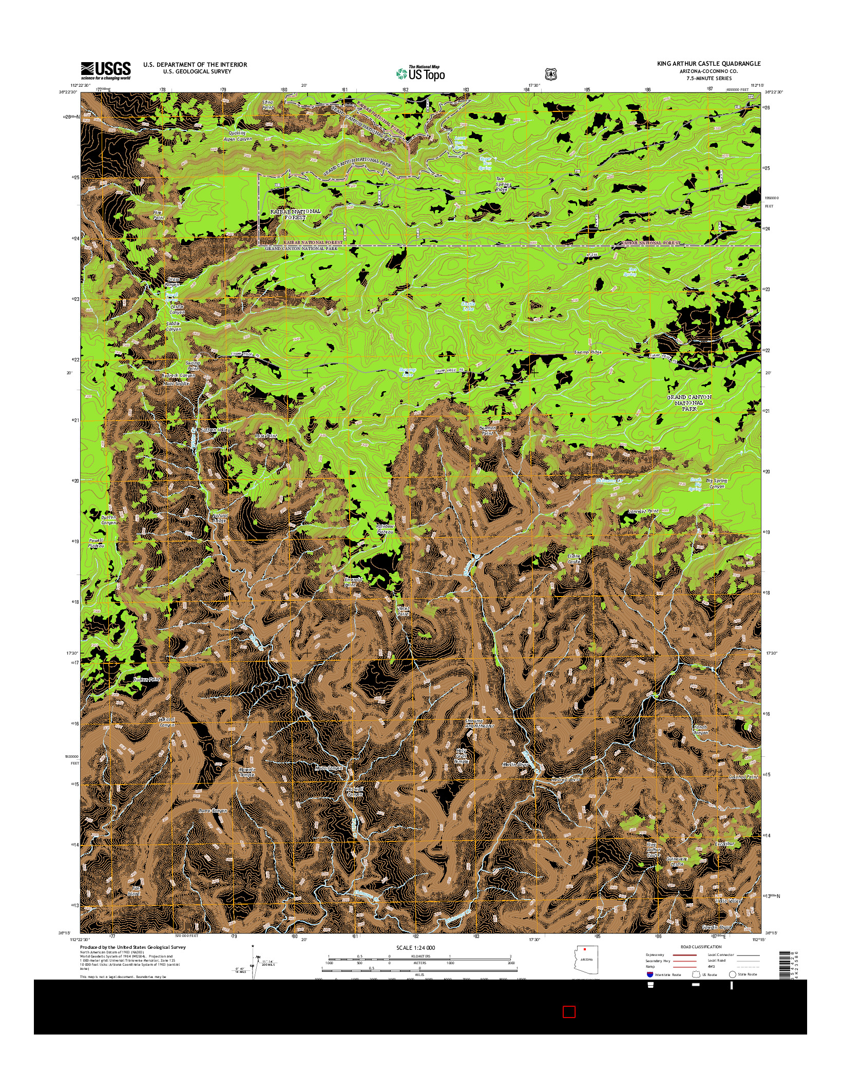 USGS US TOPO 7.5-MINUTE MAP FOR KING ARTHUR CASTLE, AZ 2014