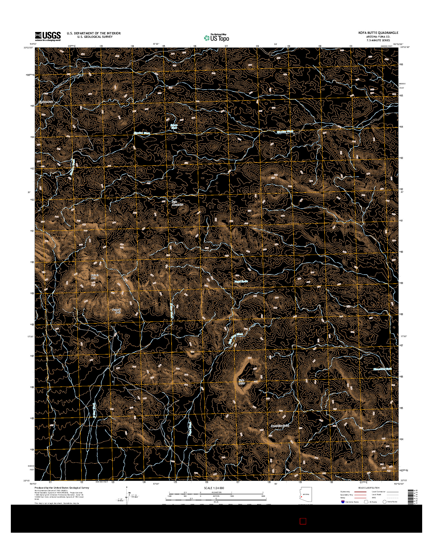 USGS US TOPO 7.5-MINUTE MAP FOR KOFA BUTTE, AZ 2014