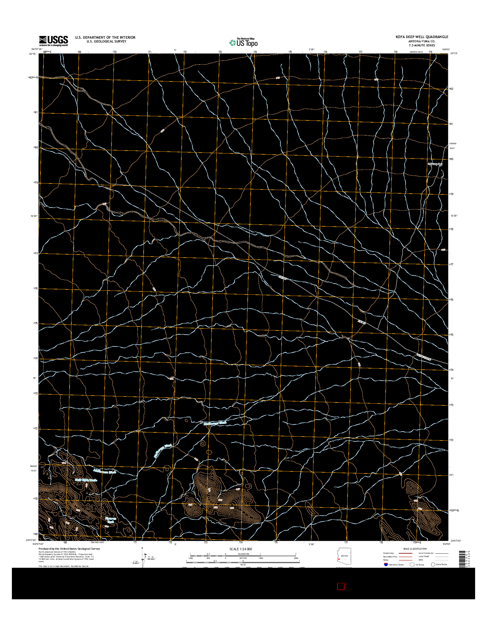 USGS US TOPO 7.5-MINUTE MAP FOR KOFA DEEP WELL, AZ 2014