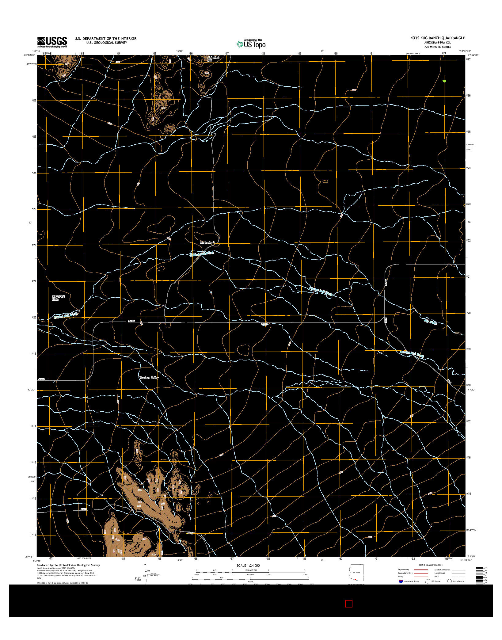 USGS US TOPO 7.5-MINUTE MAP FOR KOTS KUG RANCH, AZ 2014