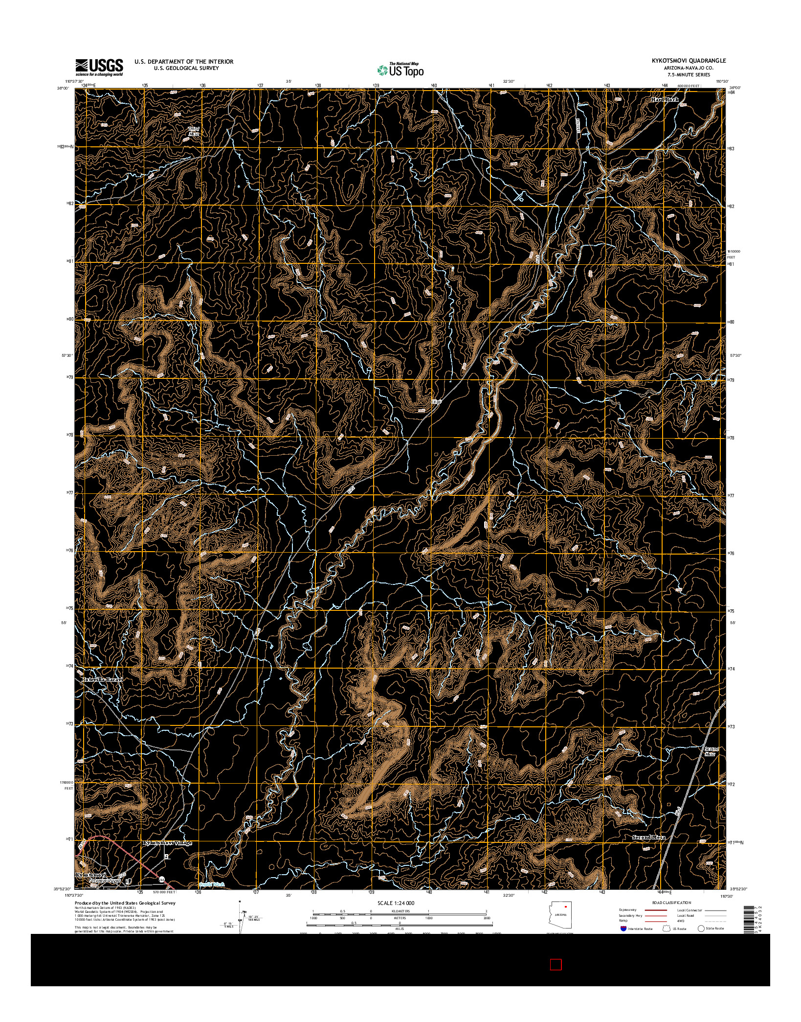 USGS US TOPO 7.5-MINUTE MAP FOR KYKOTSMOVI, AZ 2014