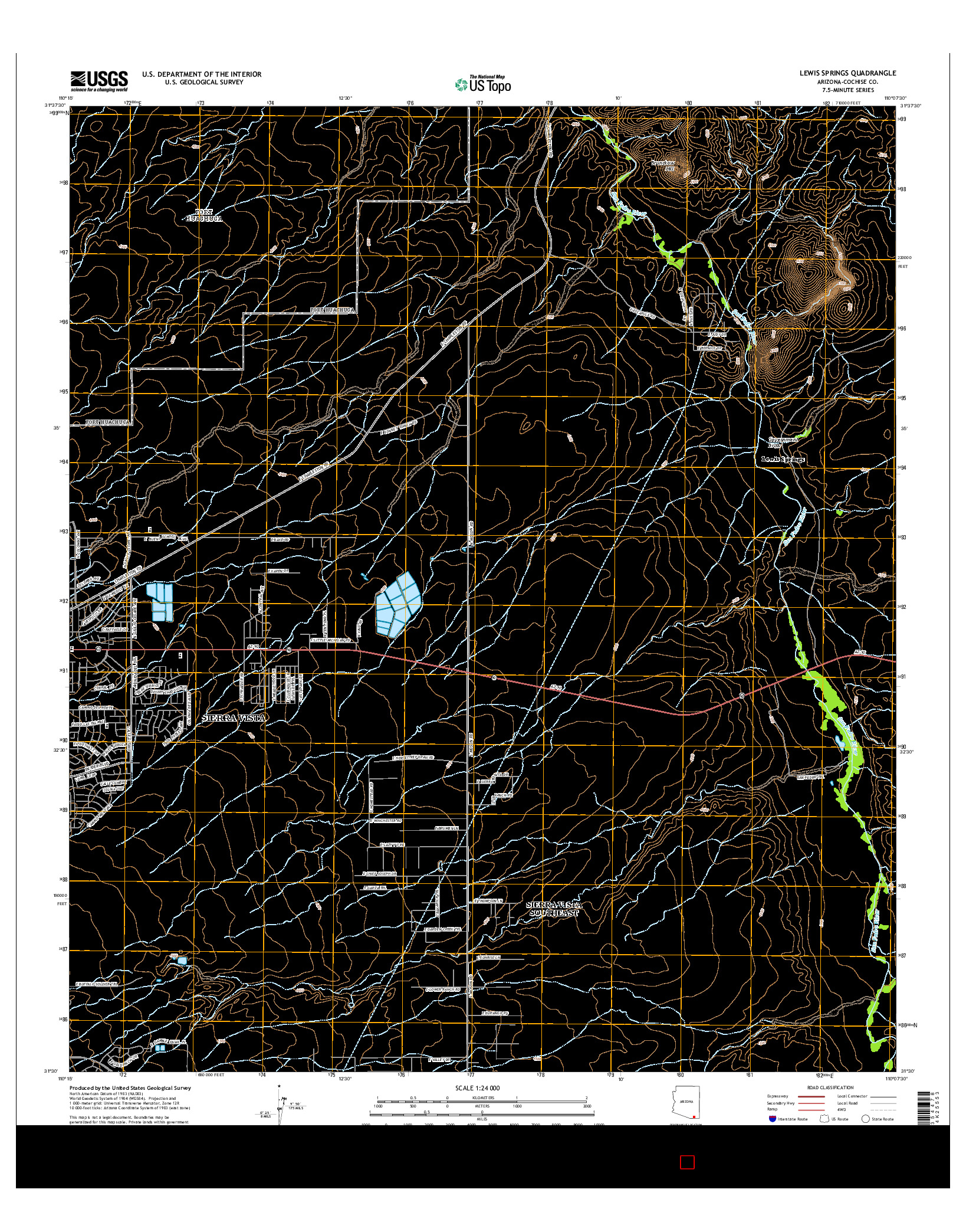 USGS US TOPO 7.5-MINUTE MAP FOR LEWIS SPRINGS, AZ 2014