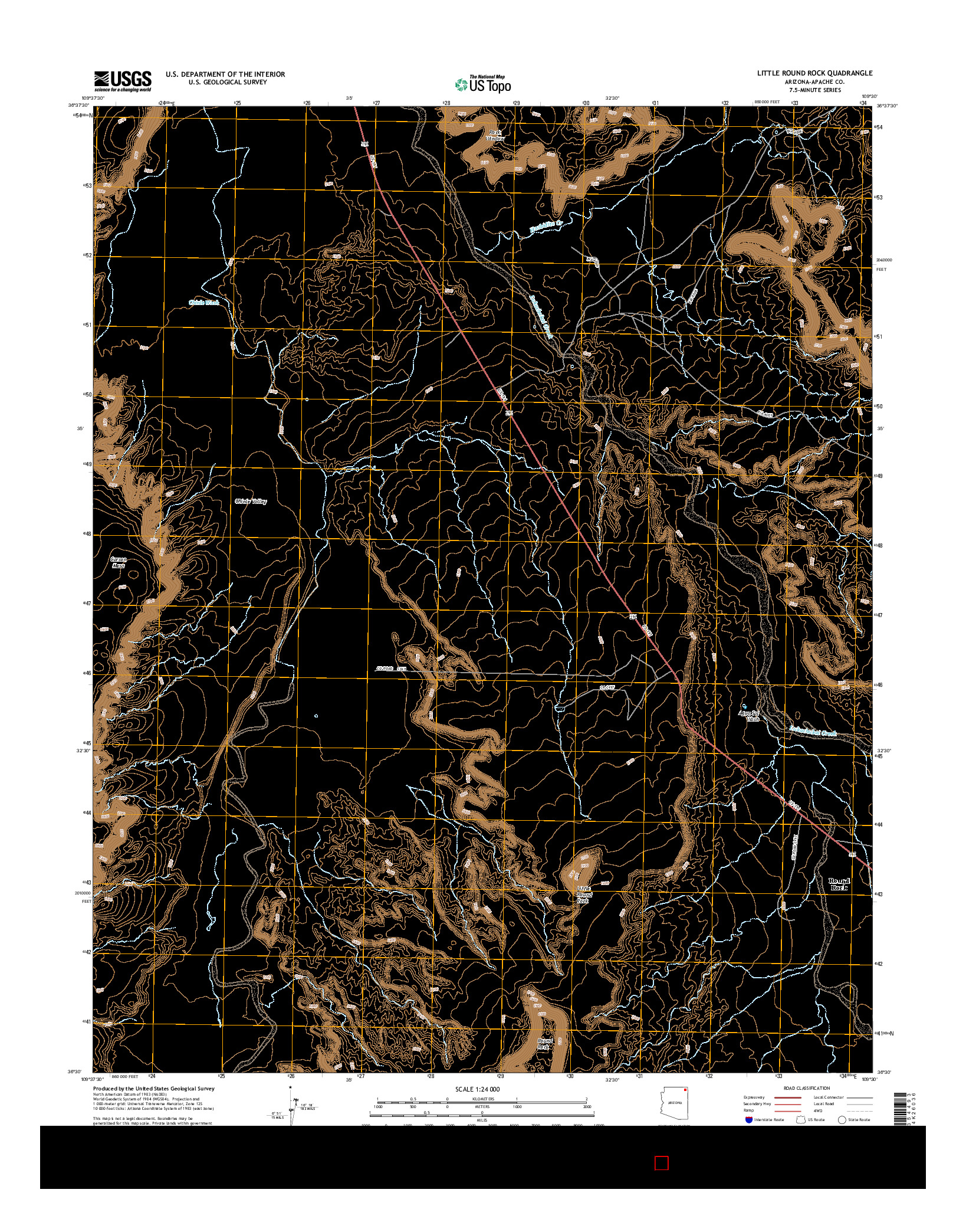 USGS US TOPO 7.5-MINUTE MAP FOR LITTLE ROUND ROCK, AZ 2014