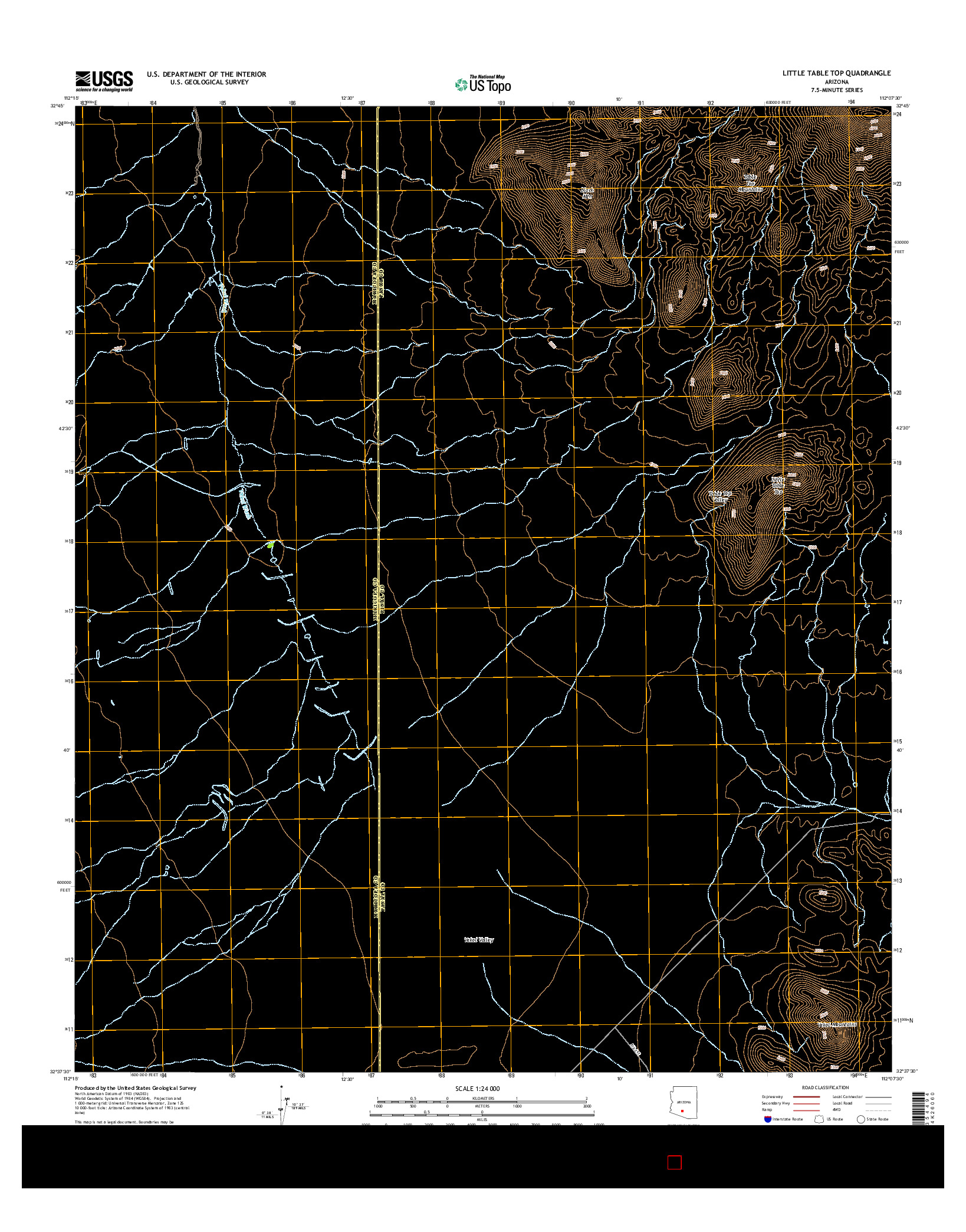 USGS US TOPO 7.5-MINUTE MAP FOR LITTLE TABLE TOP, AZ 2014
