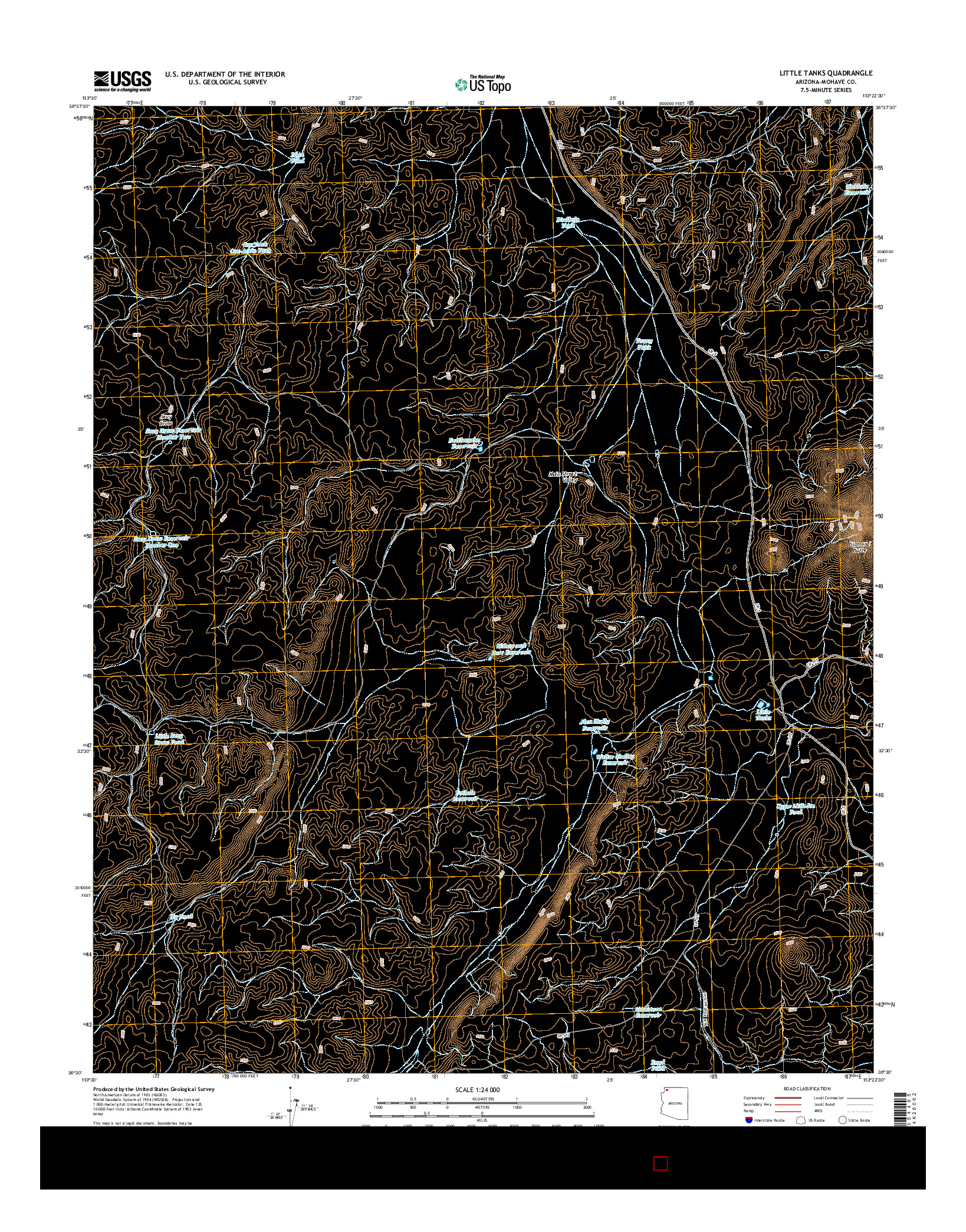 USGS US TOPO 7.5-MINUTE MAP FOR LITTLE TANKS, AZ 2014