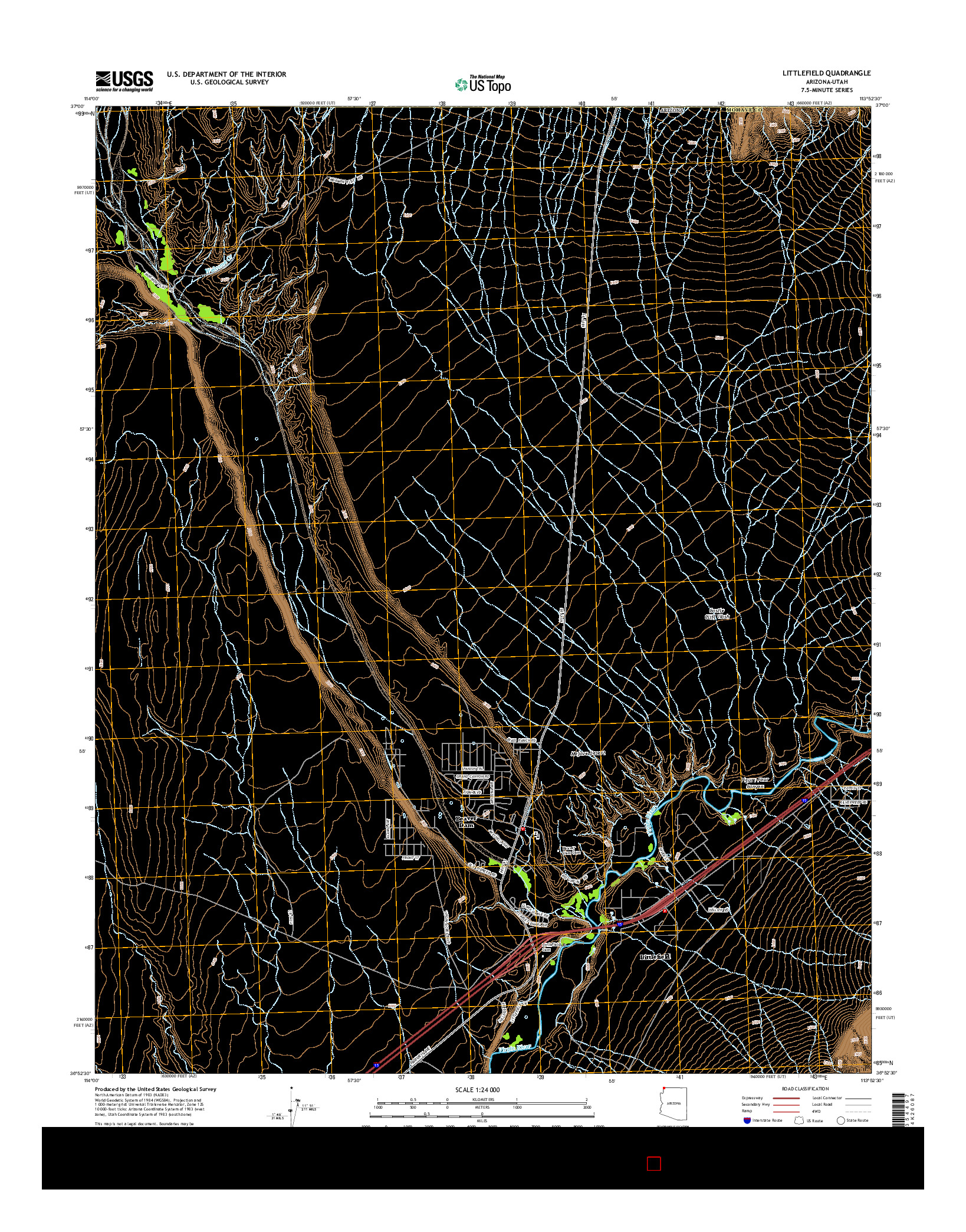 USGS US TOPO 7.5-MINUTE MAP FOR LITTLEFIELD, AZ-UT 2014