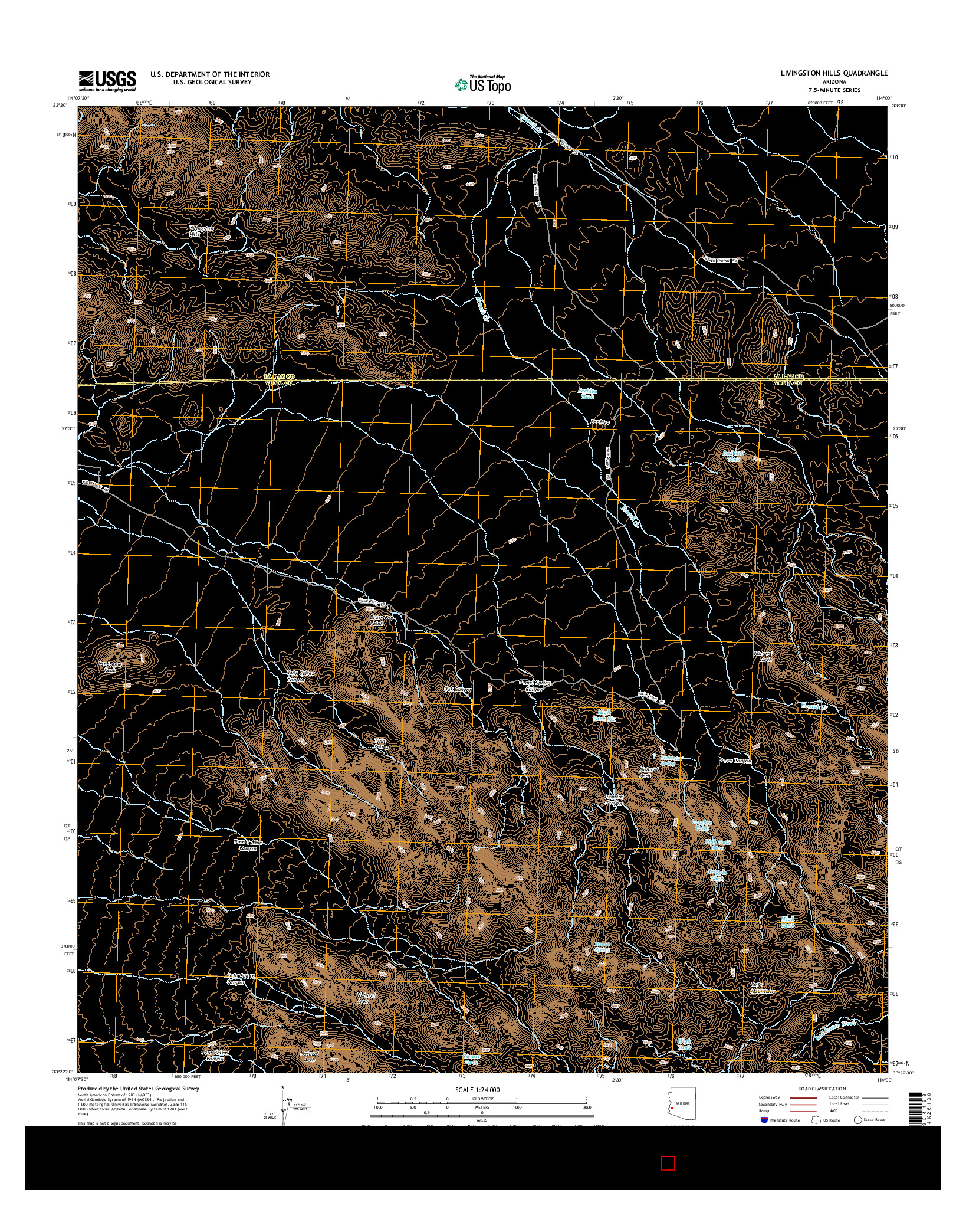 USGS US TOPO 7.5-MINUTE MAP FOR LIVINGSTON HILLS, AZ 2014