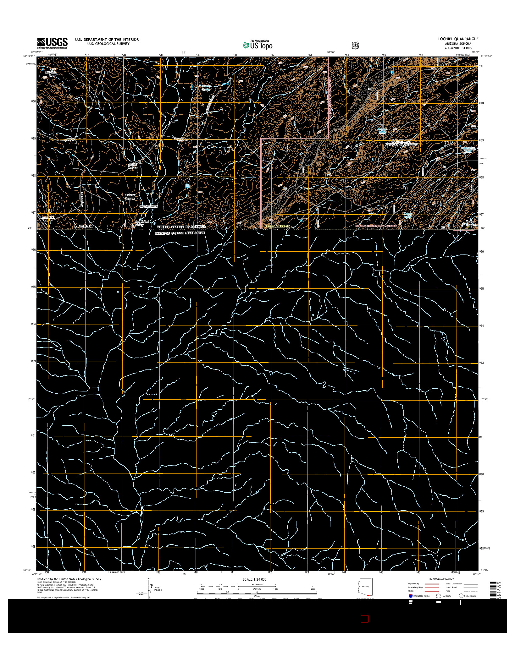 USGS US TOPO 7.5-MINUTE MAP FOR LOCHIEL, AZ-SON 2014
