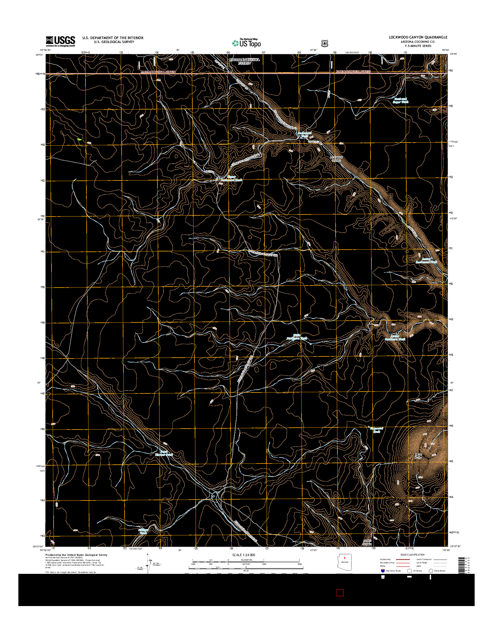 USGS US TOPO 7.5-MINUTE MAP FOR LOCKWOOD CANYON, AZ 2014