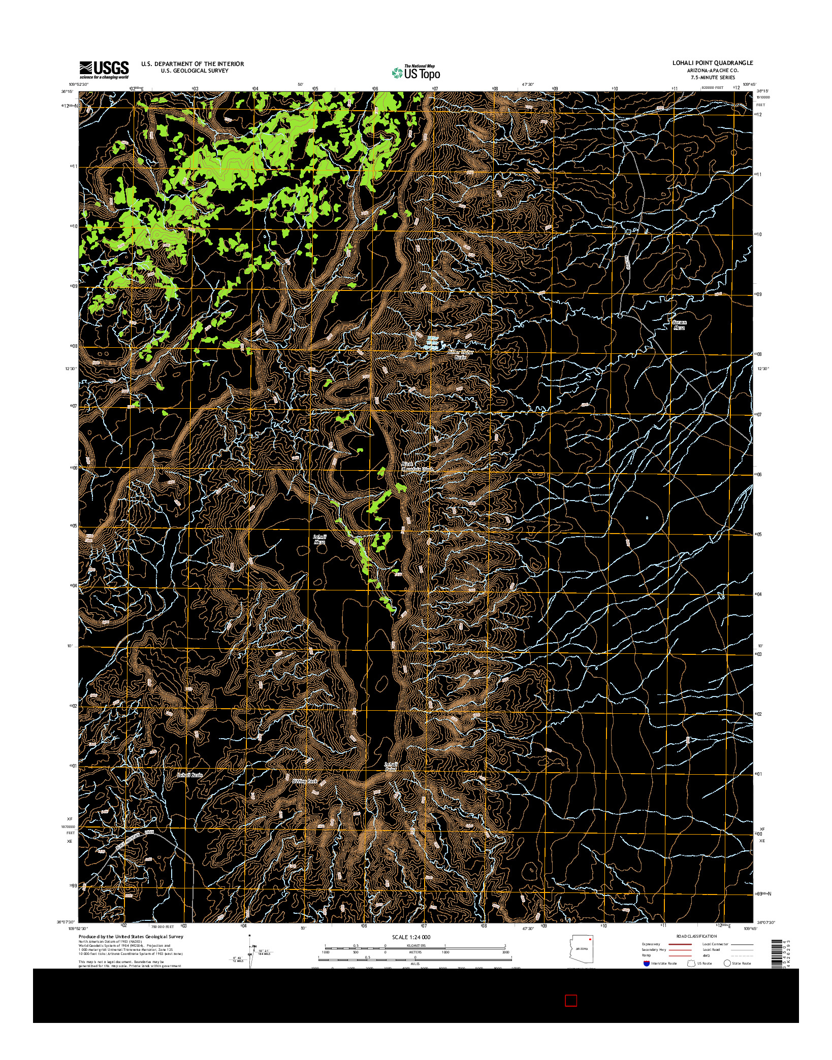 USGS US TOPO 7.5-MINUTE MAP FOR LOHALI POINT, AZ 2014