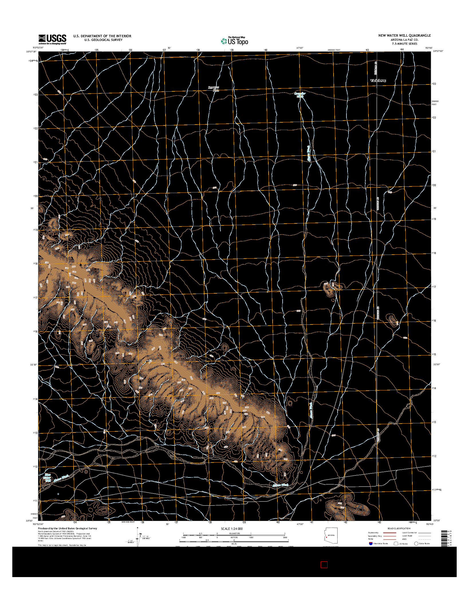 USGS US TOPO 7.5-MINUTE MAP FOR NEW WATER WELL, AZ 2014