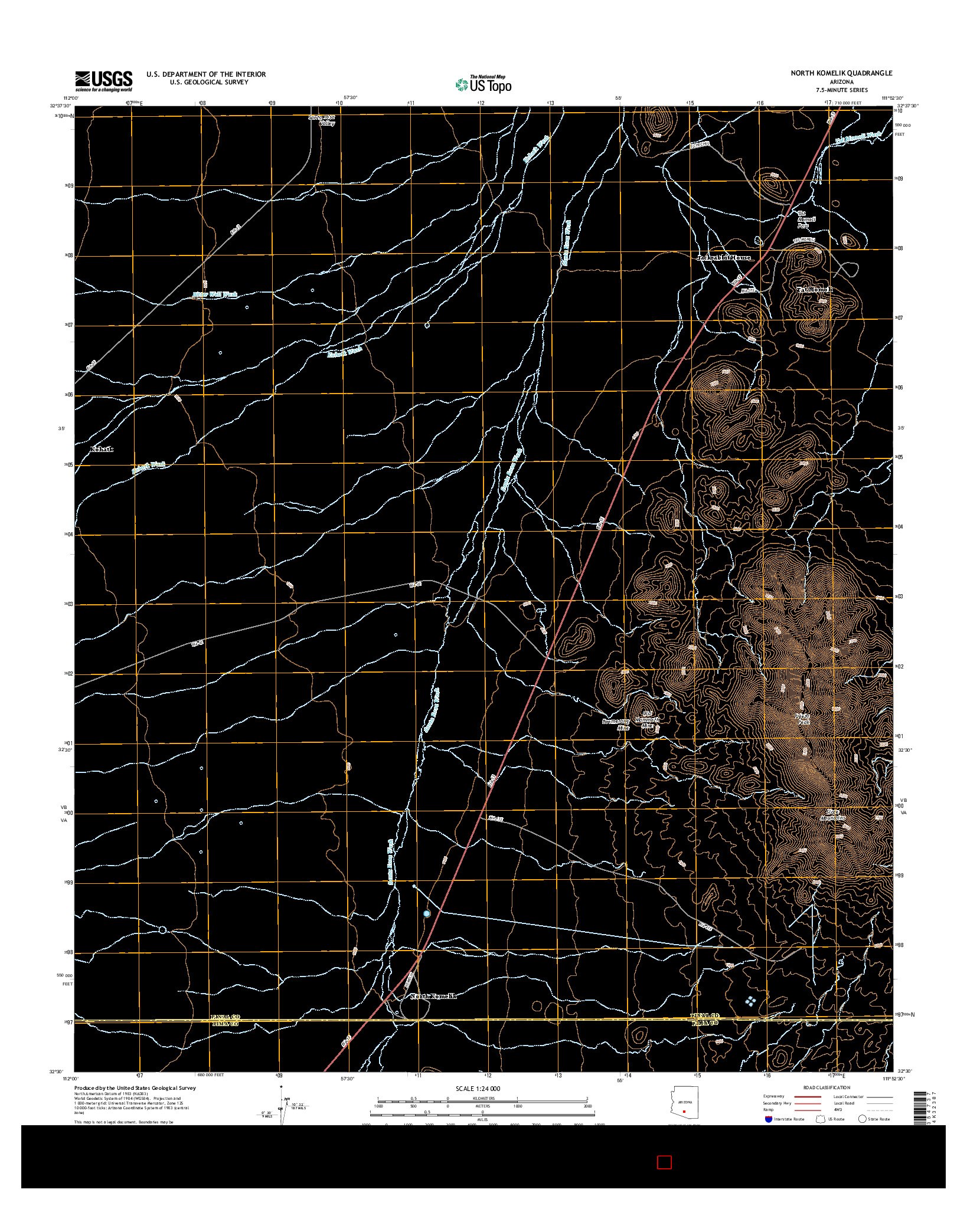 USGS US TOPO 7.5-MINUTE MAP FOR NORTH KOMELIK, AZ 2014