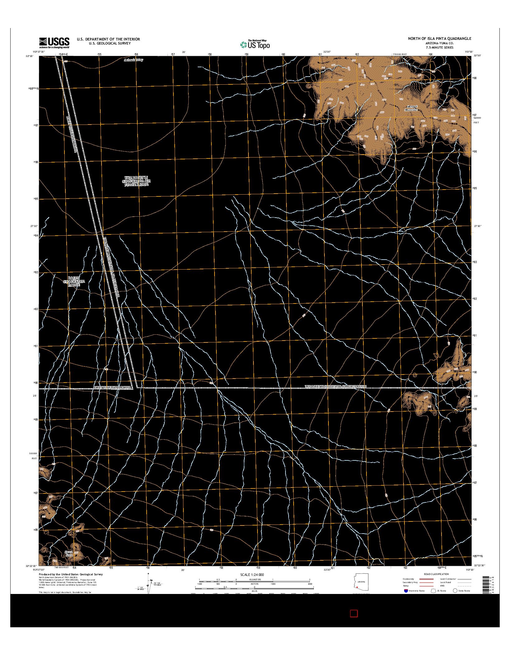 USGS US TOPO 7.5-MINUTE MAP FOR NORTH OF ISLA PINTA, AZ 2014