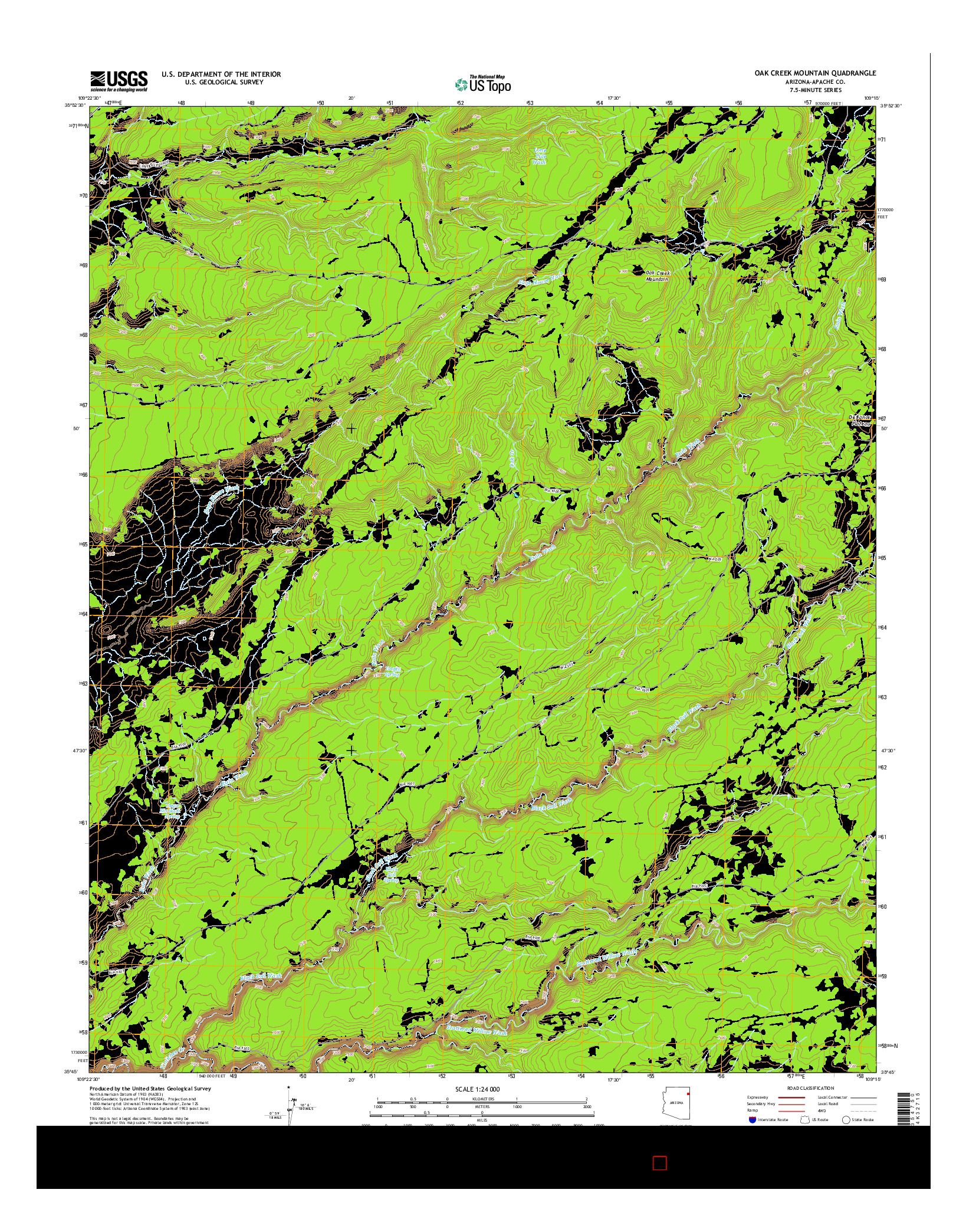 USGS US TOPO 7.5-MINUTE MAP FOR OAK CREEK MOUNTAIN, AZ 2014