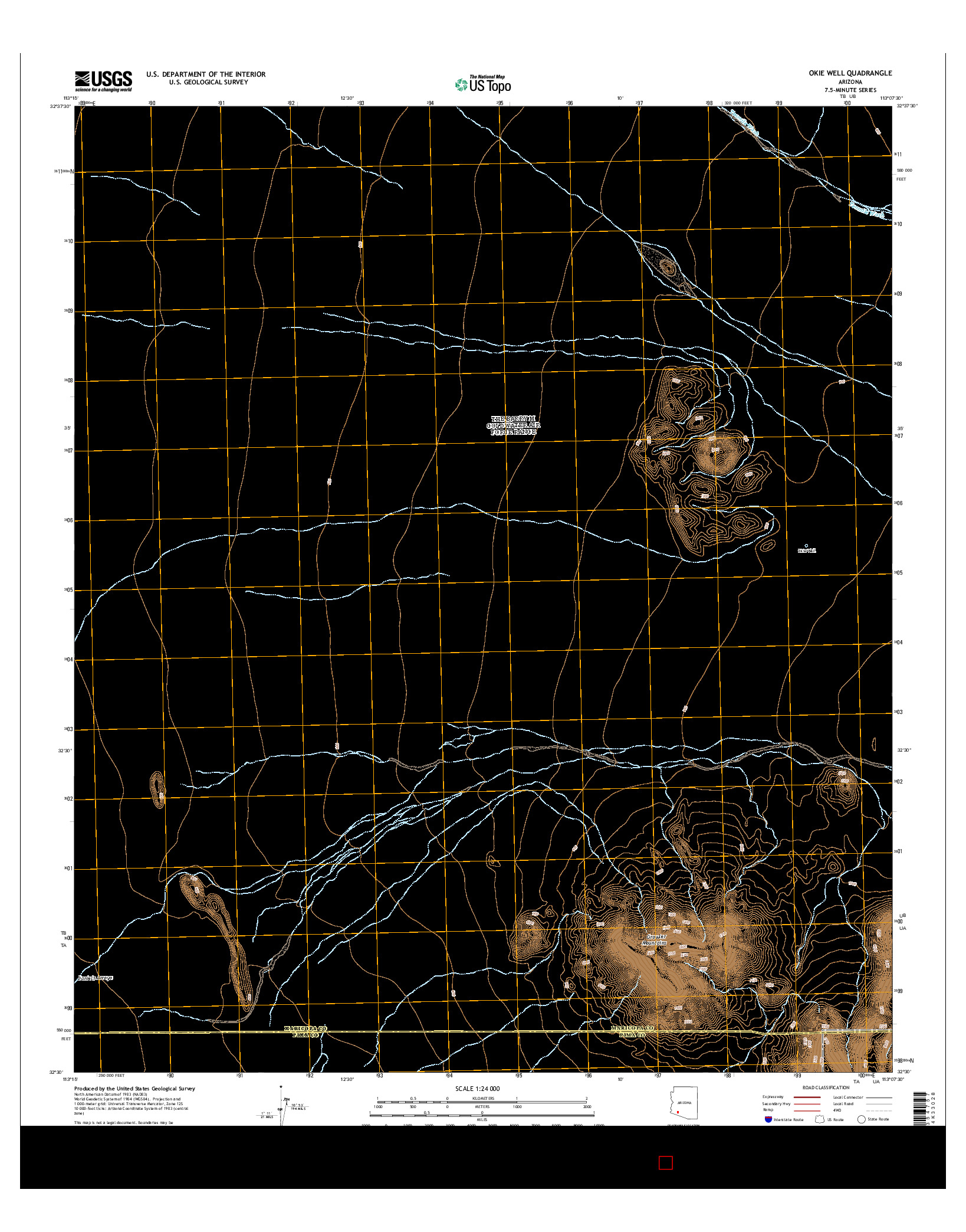 USGS US TOPO 7.5-MINUTE MAP FOR OKIE WELL, AZ 2014