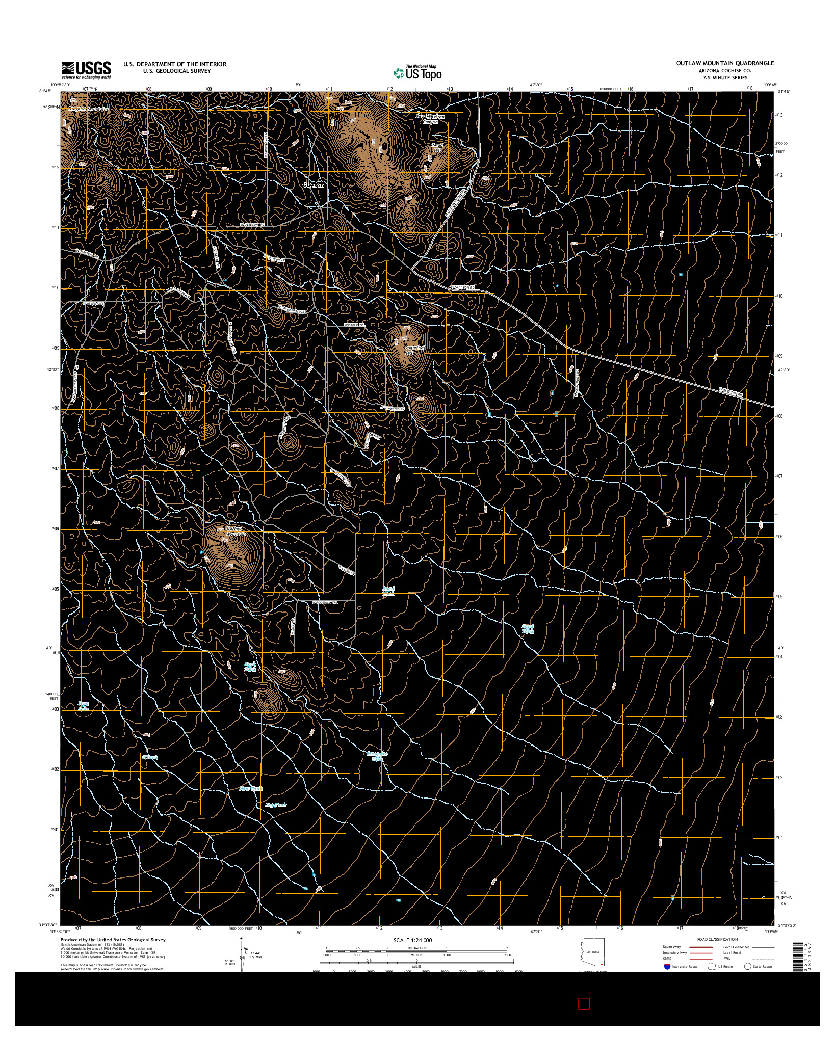 USGS US TOPO 7.5-MINUTE MAP FOR OUTLAW MOUNTAIN, AZ 2014