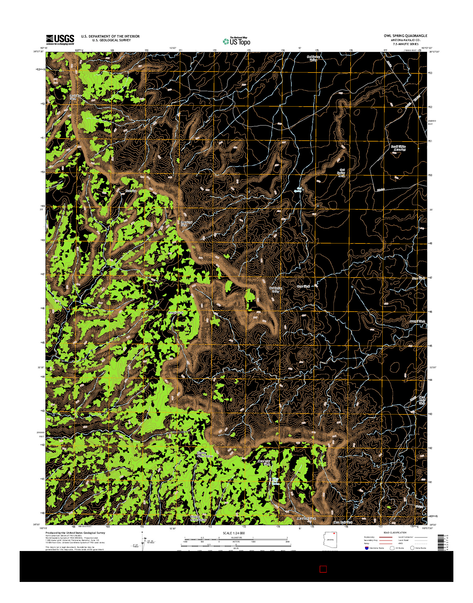 USGS US TOPO 7.5-MINUTE MAP FOR OWL SPRING, AZ 2014