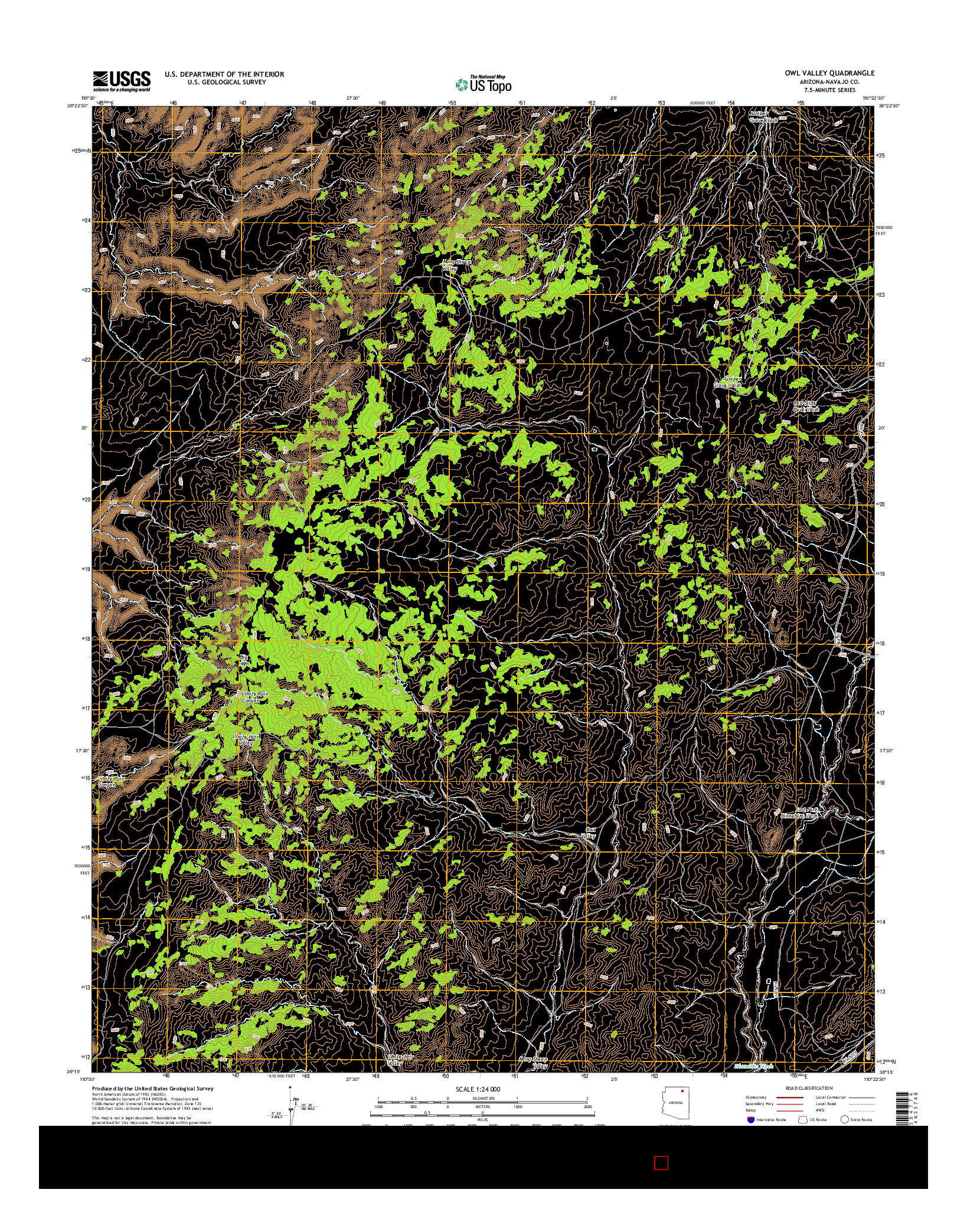 USGS US TOPO 7.5-MINUTE MAP FOR OWL VALLEY, AZ 2014