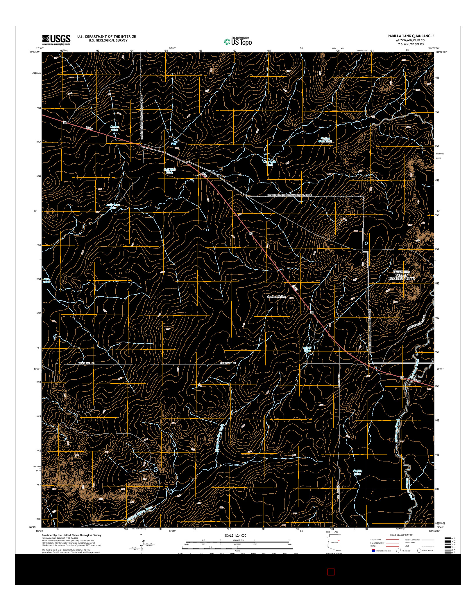 USGS US TOPO 7.5-MINUTE MAP FOR PADILLA TANK, AZ 2014
