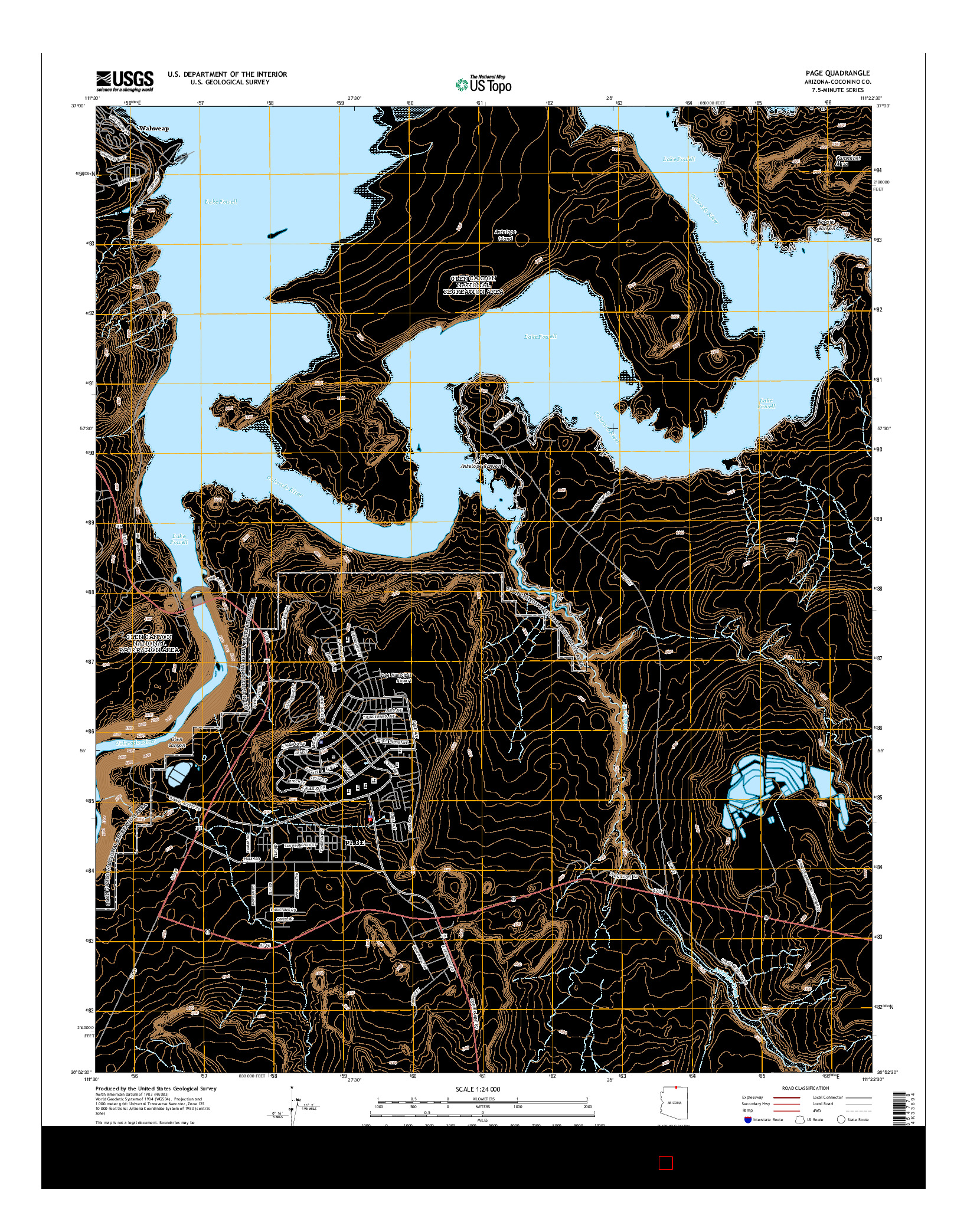 USGS US TOPO 7.5-MINUTE MAP FOR PAGE, AZ 2014