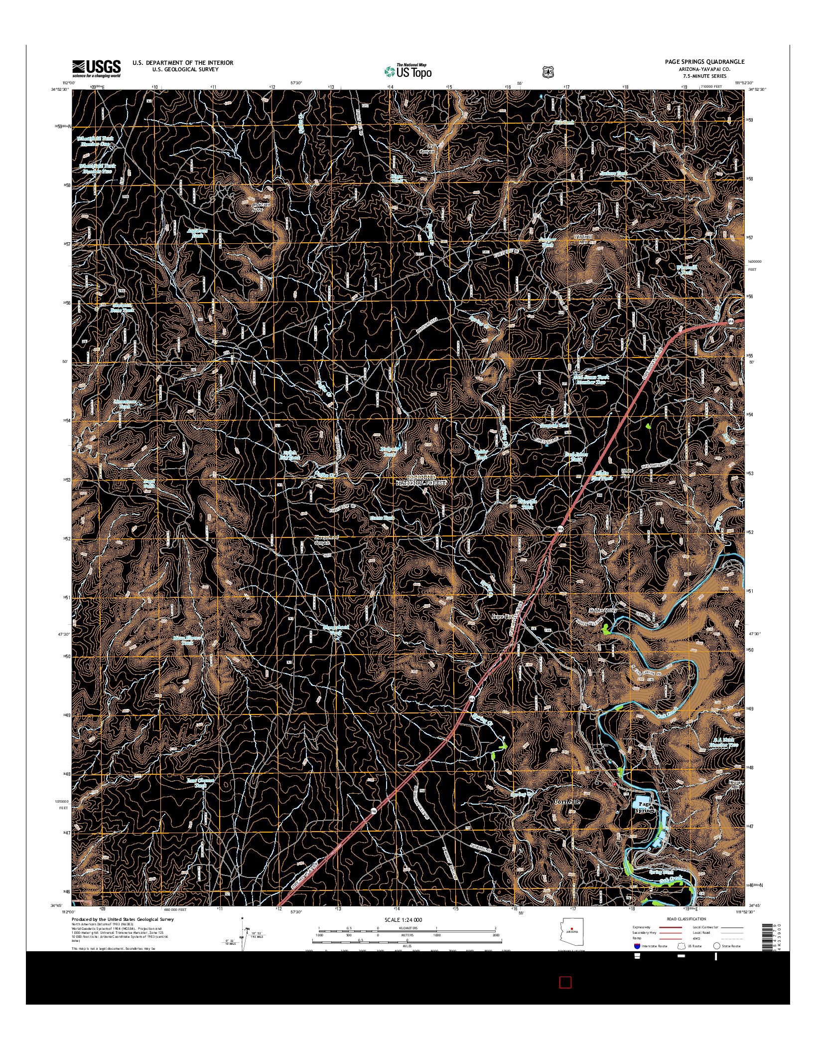 USGS US TOPO 7.5-MINUTE MAP FOR PAGE SPRINGS, AZ 2014