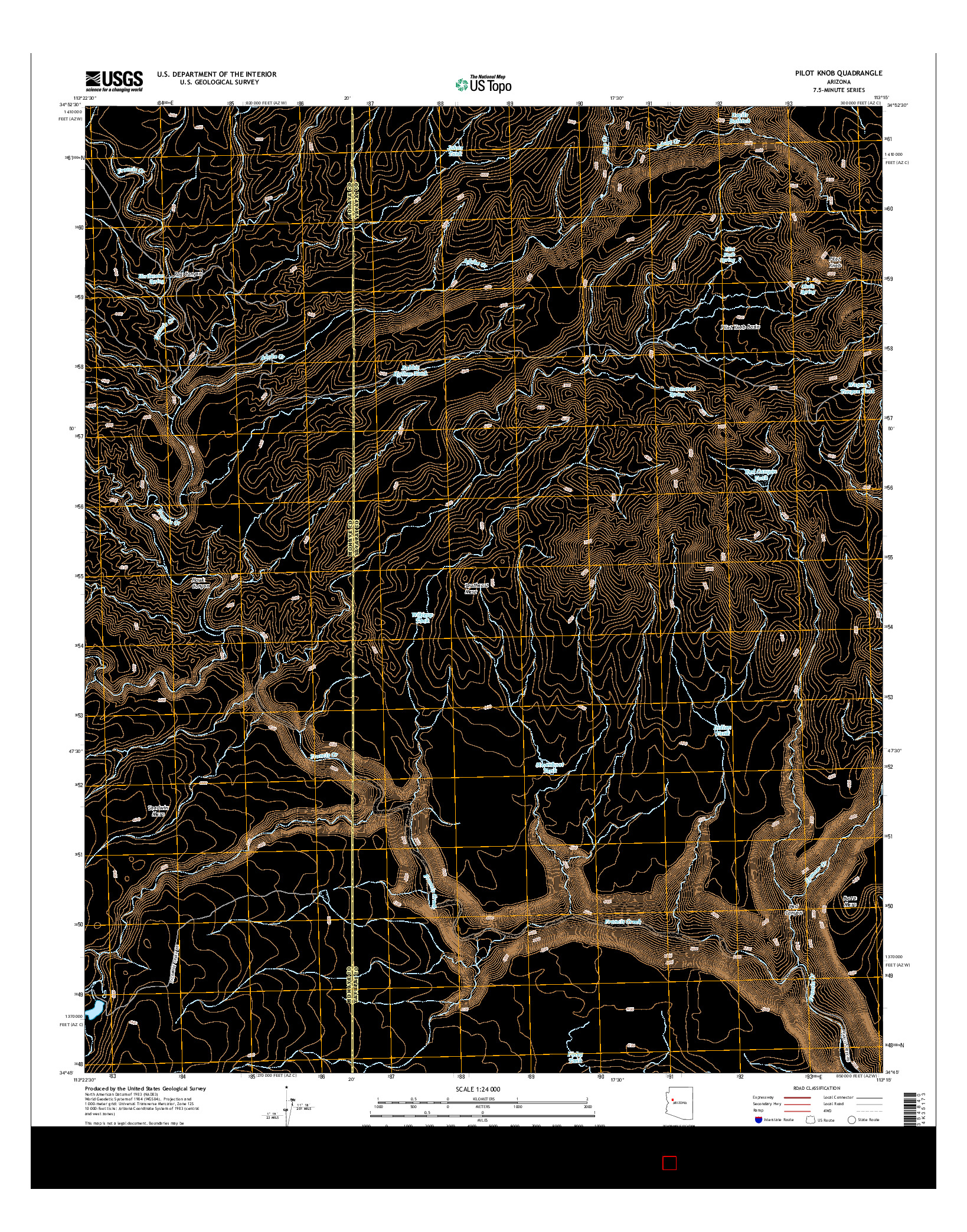USGS US TOPO 7.5-MINUTE MAP FOR PILOT KNOB, AZ 2014