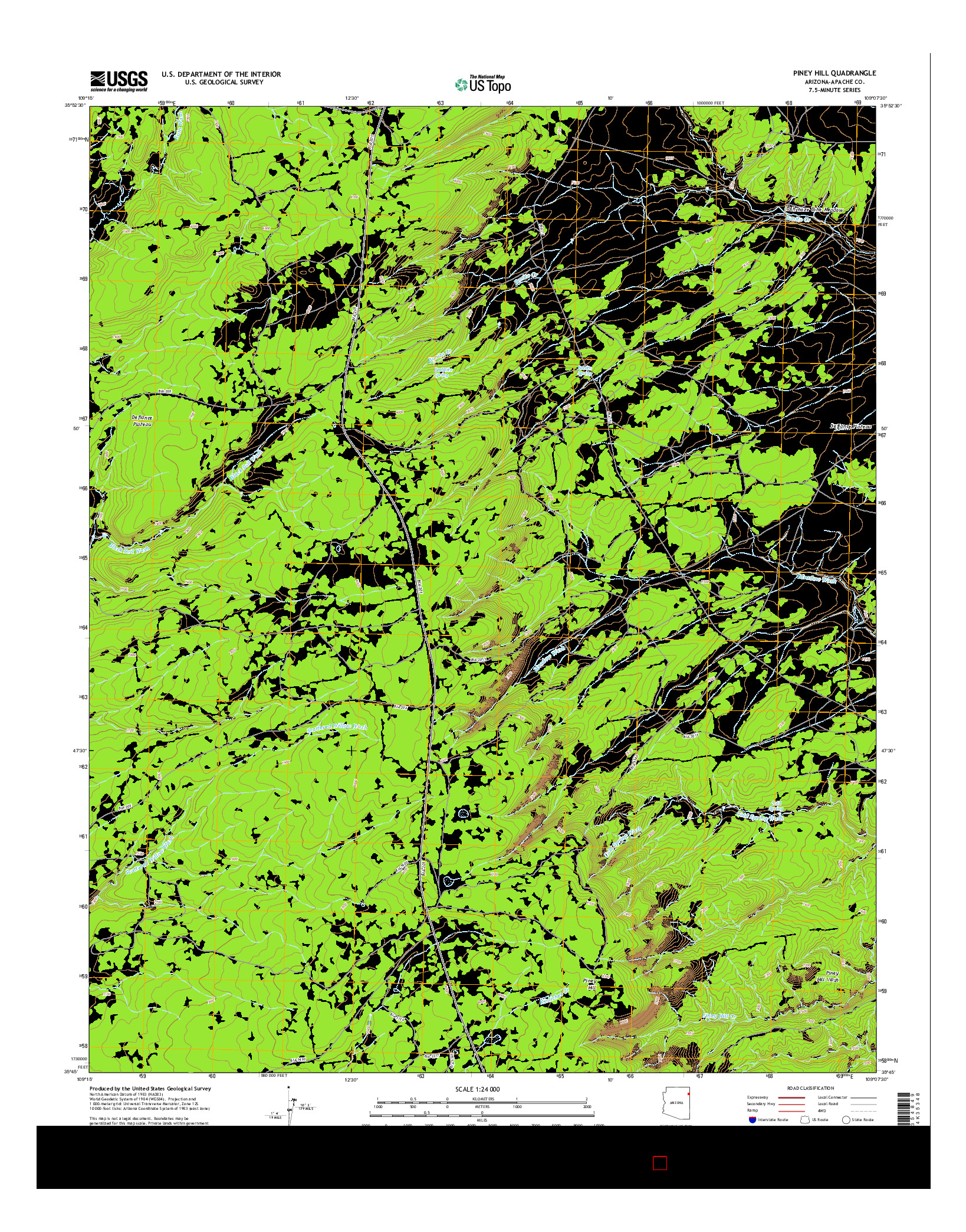 USGS US TOPO 7.5-MINUTE MAP FOR PINEY HILL, AZ 2014