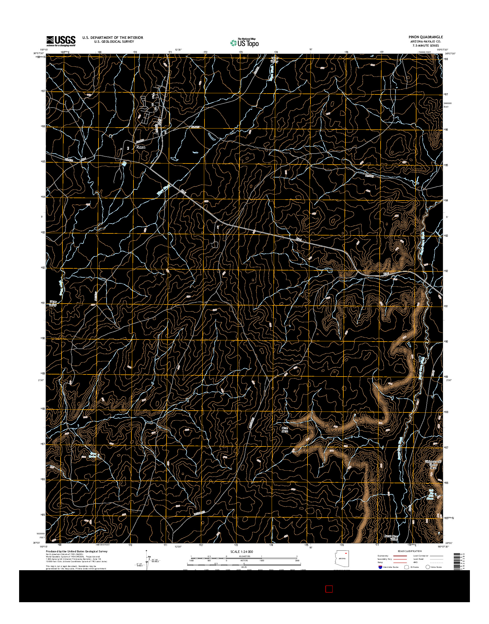 USGS US TOPO 7.5-MINUTE MAP FOR PINON, AZ 2014