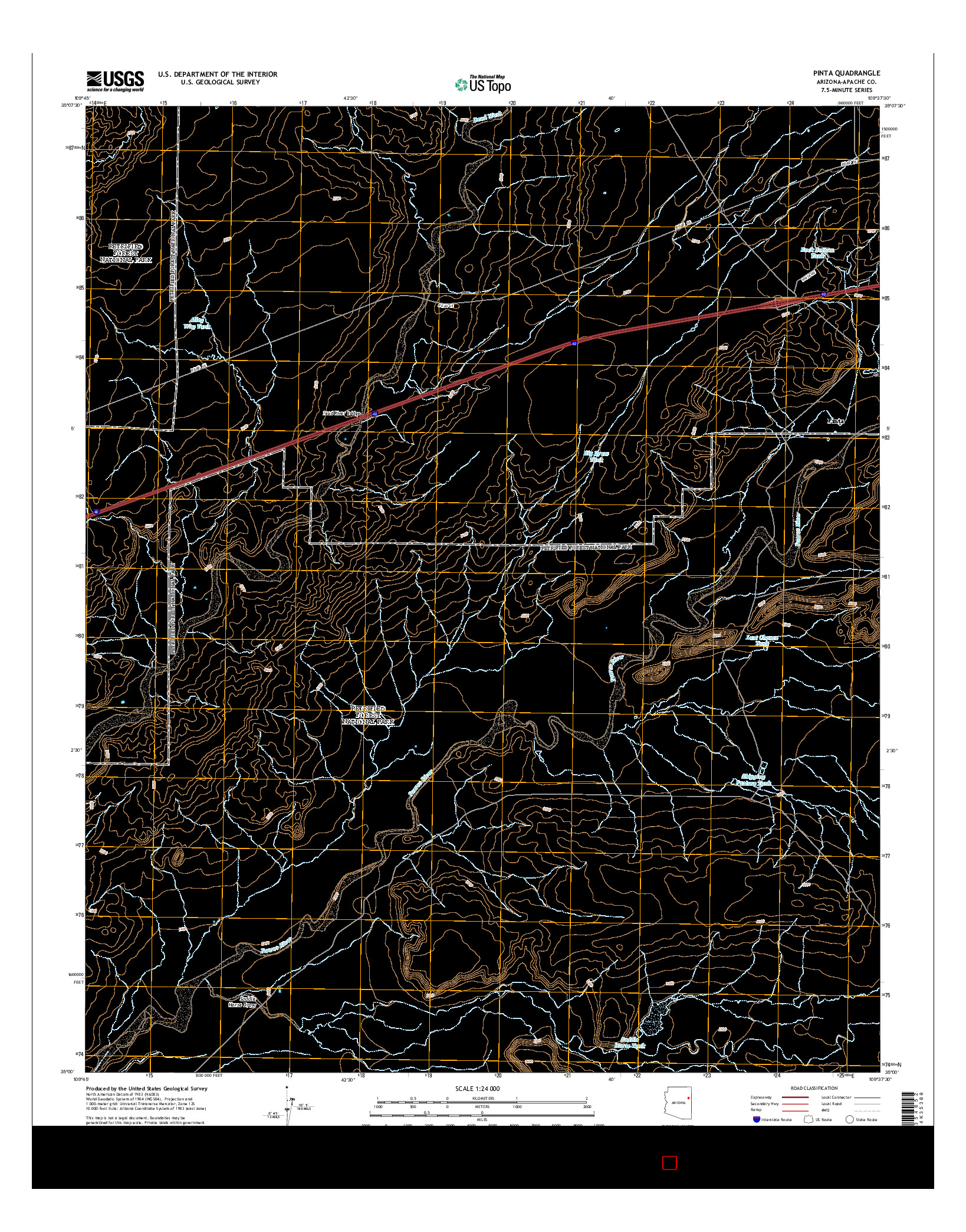 USGS US TOPO 7.5-MINUTE MAP FOR PINTA, AZ 2014