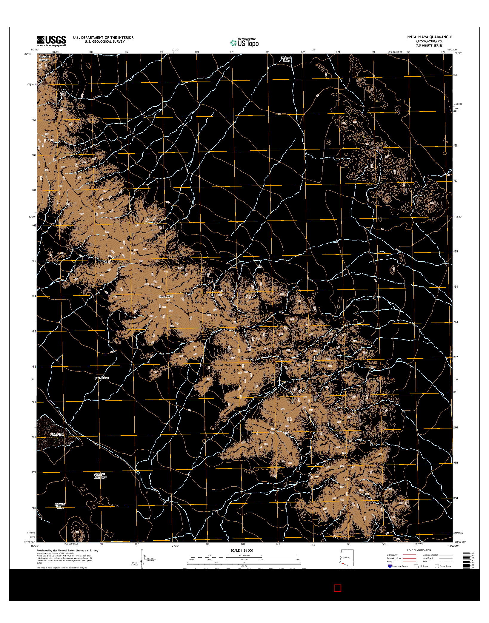 USGS US TOPO 7.5-MINUTE MAP FOR PINTA PLAYA, AZ 2014