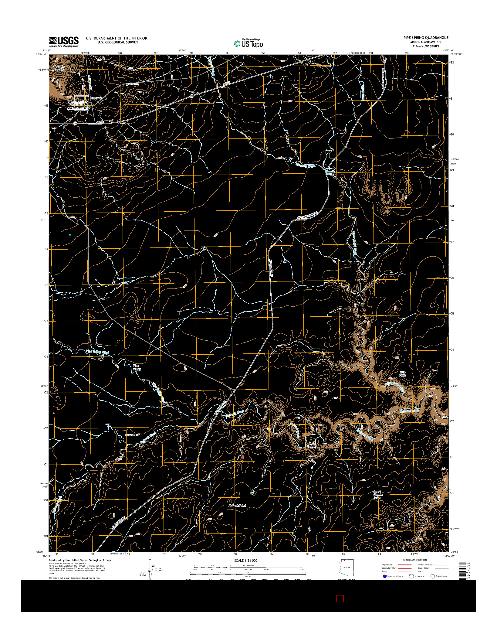 USGS US TOPO 7.5-MINUTE MAP FOR PIPE SPRING, AZ 2014