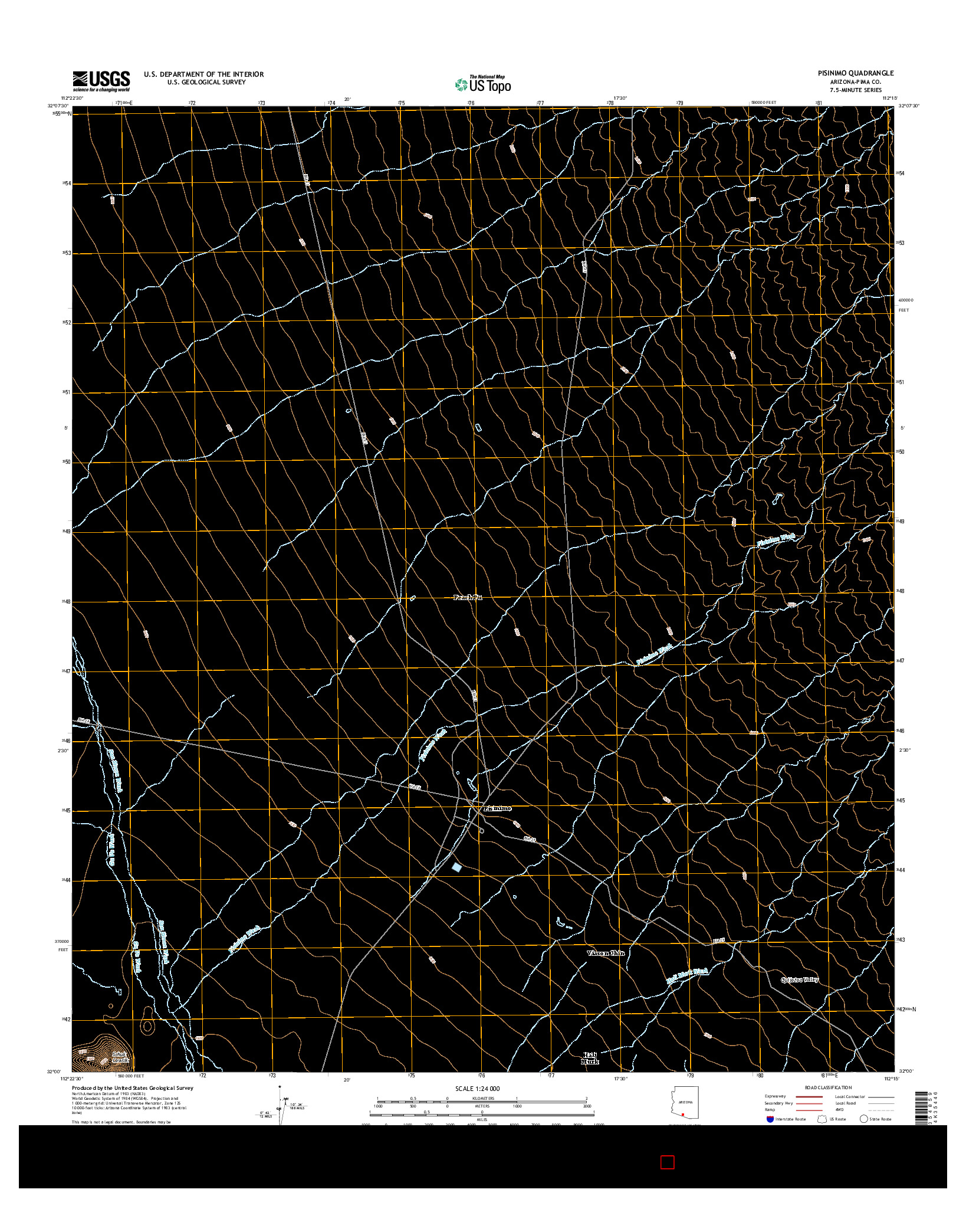 USGS US TOPO 7.5-MINUTE MAP FOR PISINIMO, AZ 2014